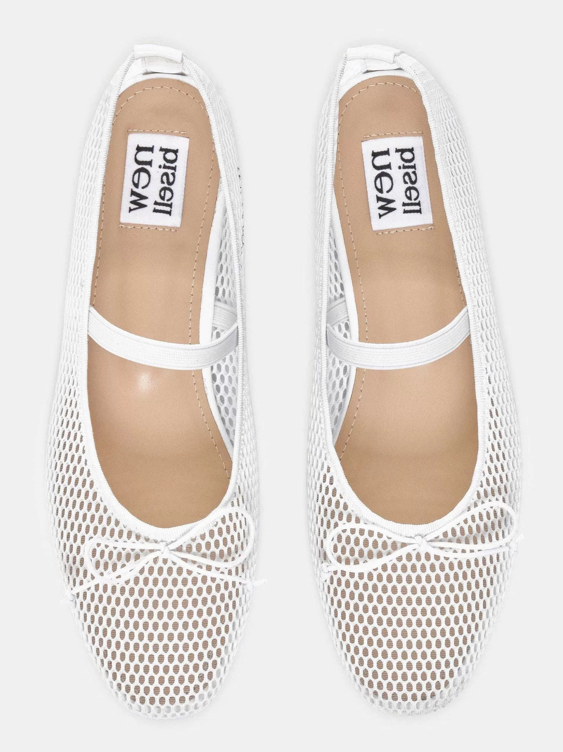 Source Unknown Ballerines Mary Jane En Maille, Blanches Hot