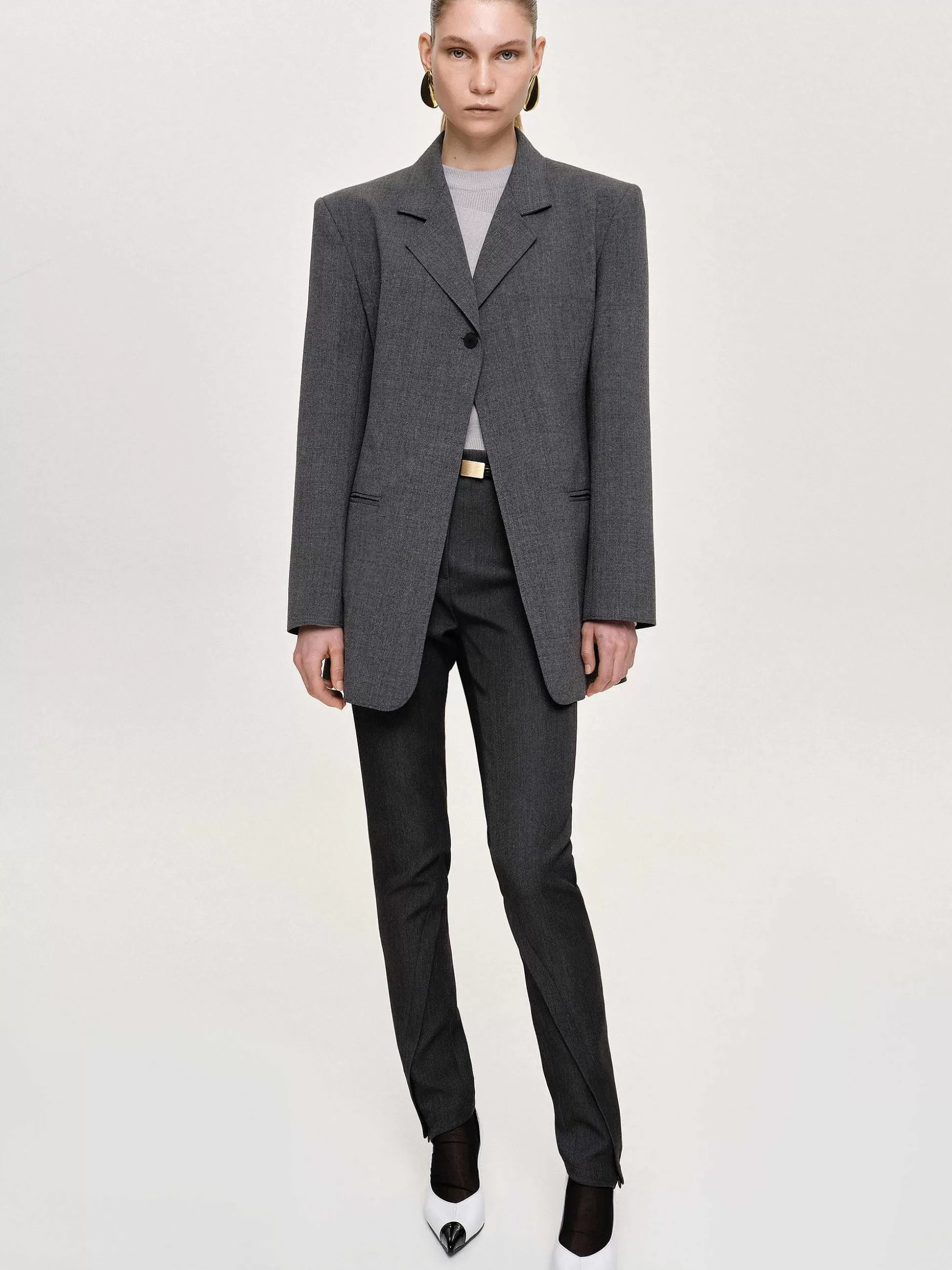 Source Unknown Blazer A Un Bouton, Anthracite Shop