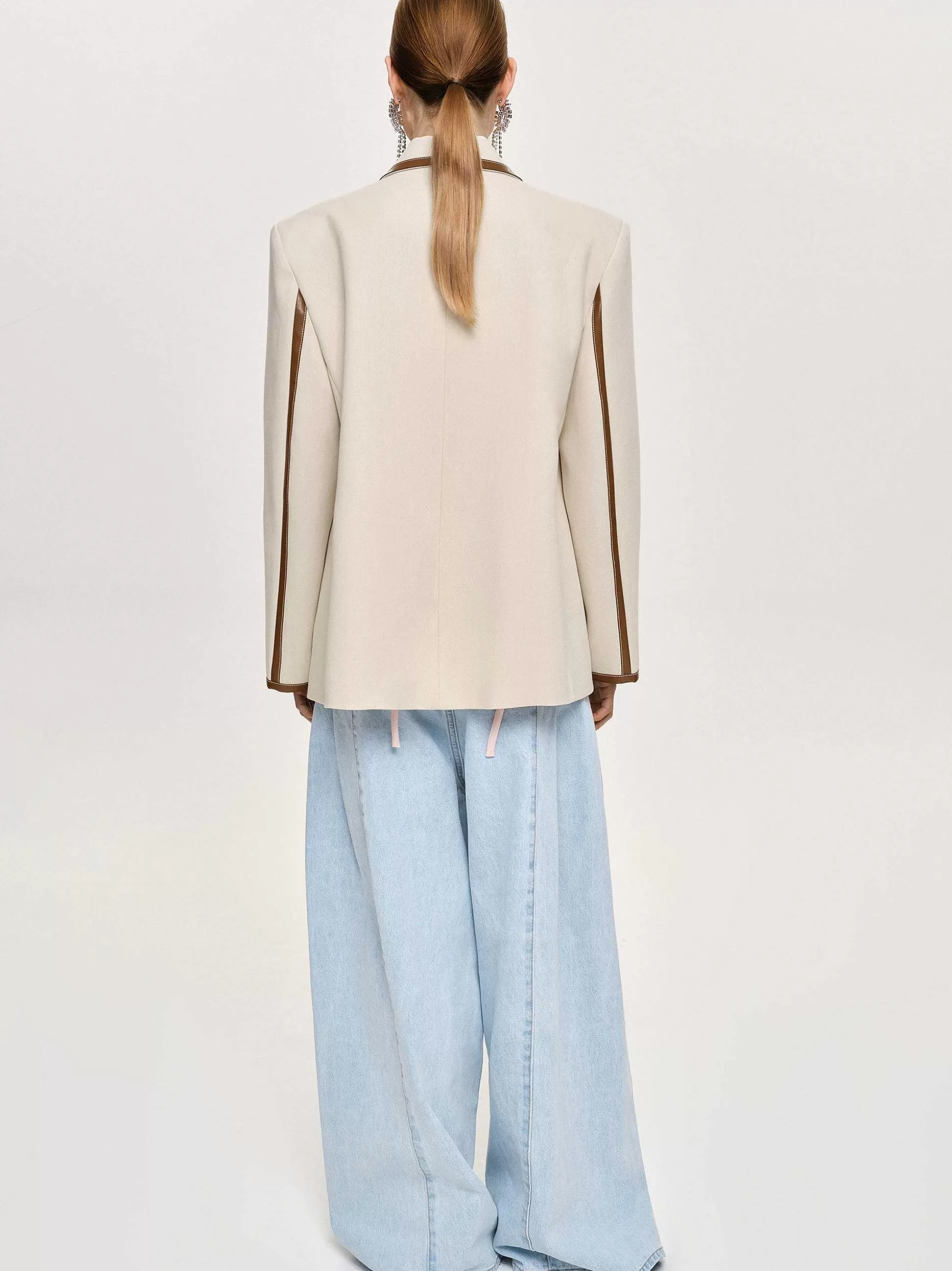 Source Unknown Blazer Borde De Cuir, Toile Shop