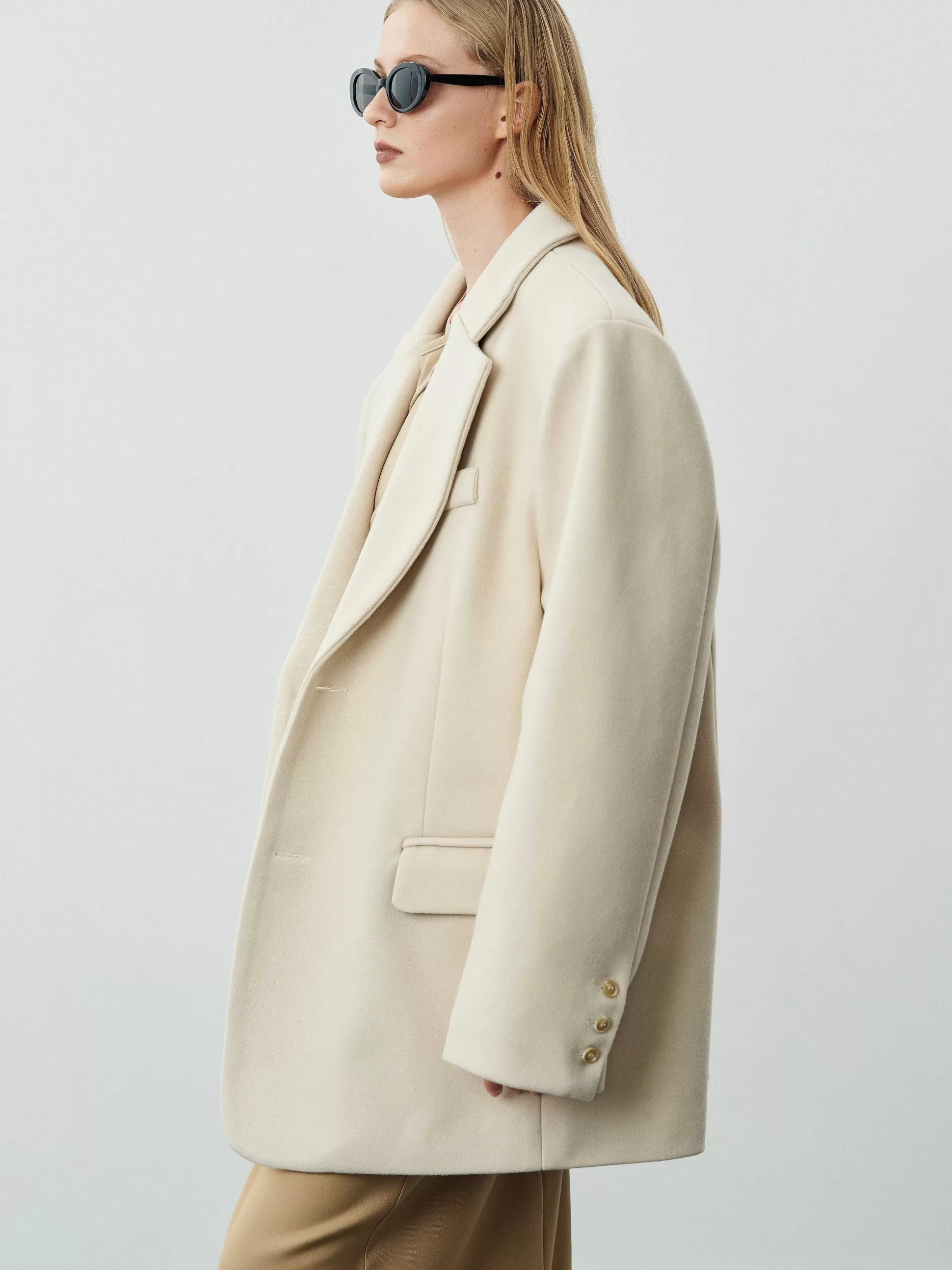 Source Unknown Blazer Boyfriend Surdimensionne Hayk, Creme Store