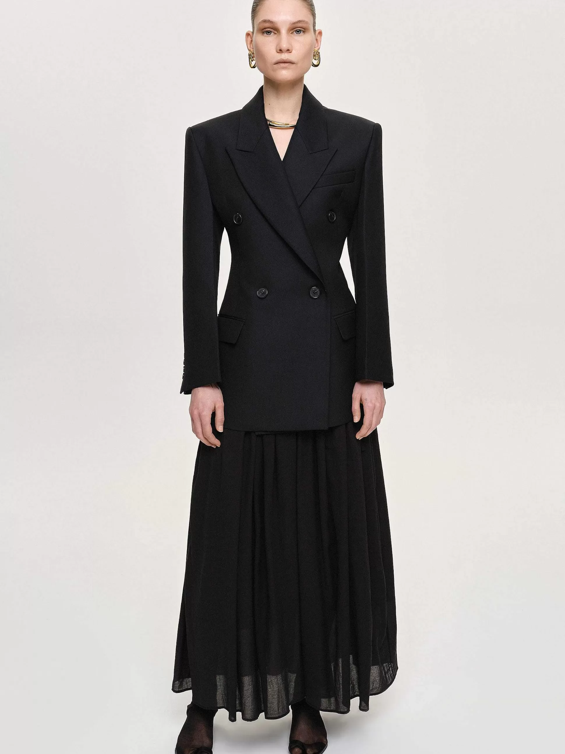 Source Unknown Blazer Cintre A Double Boutonnage Leonara, Noir Sale
