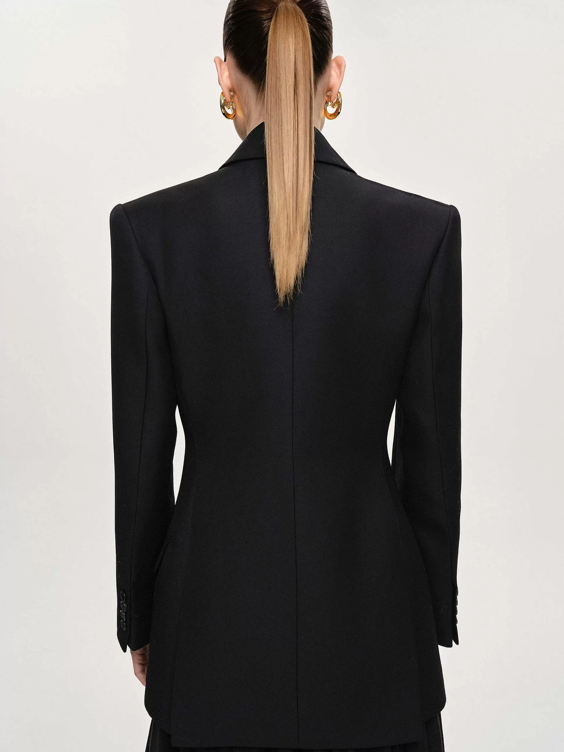 Source Unknown Blazer Cintre A Double Boutonnage Leonara, Noir Outlet