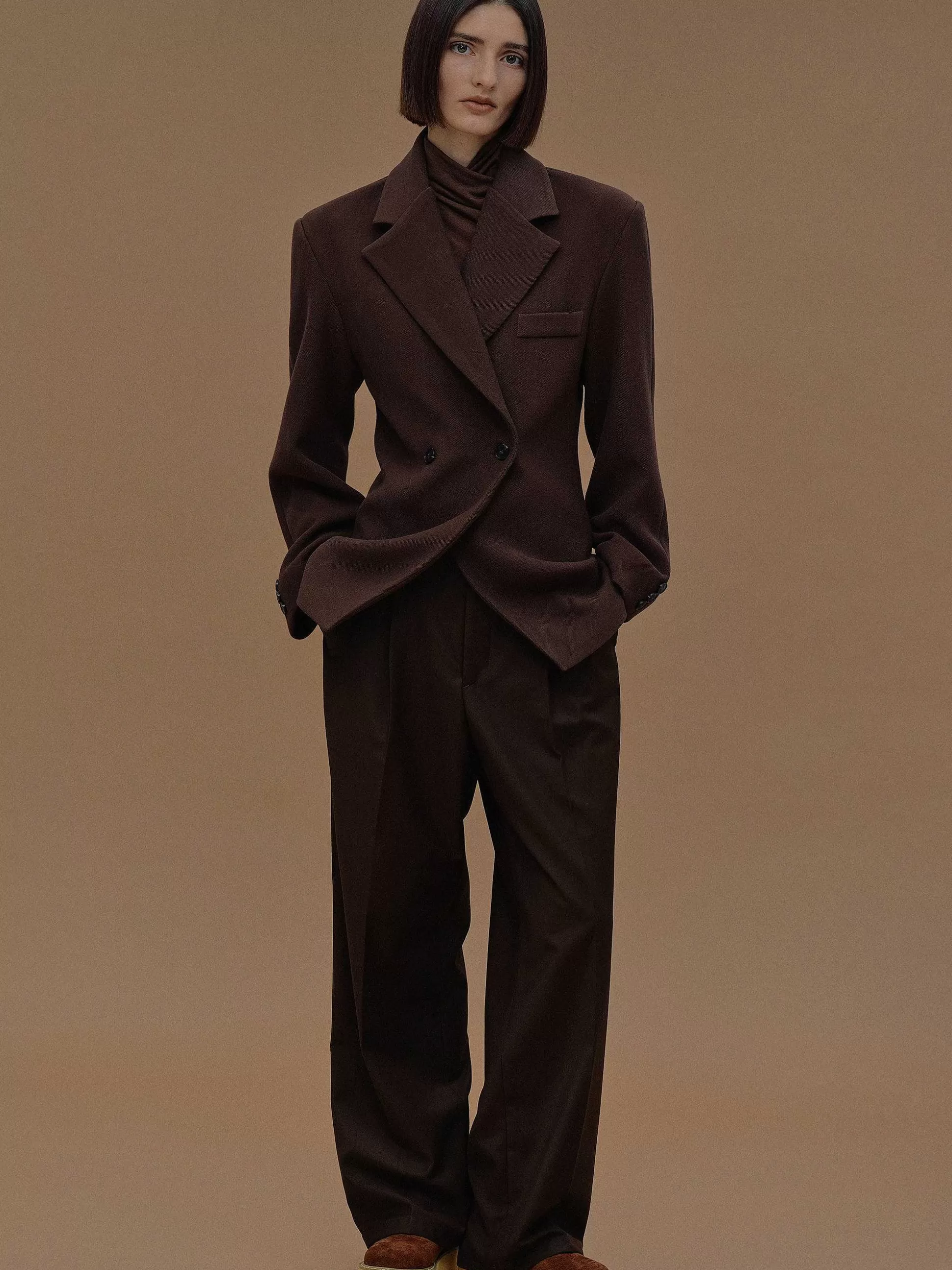 Source Unknown Blazer Cintre A Double Boutonnage Nangy, Noix De Pecan Clearance