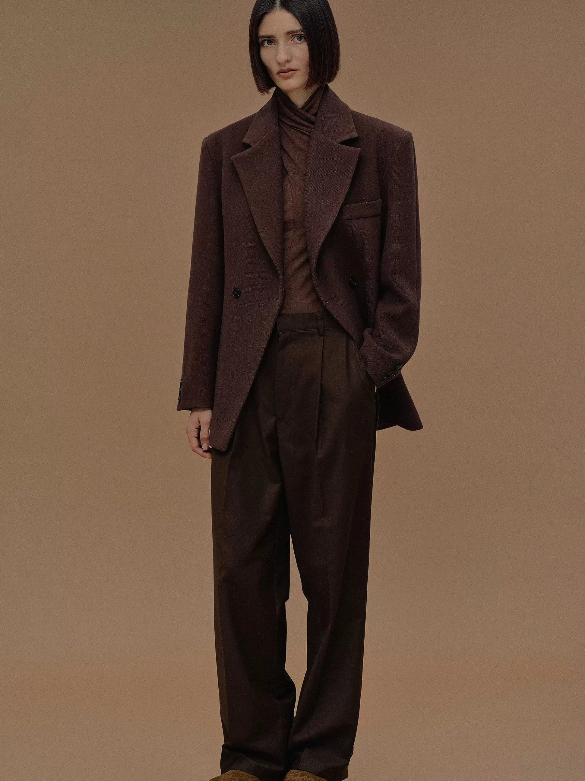 Source Unknown Blazer Cintre A Double Boutonnage Nangy, Noix De Pecan Best Sale