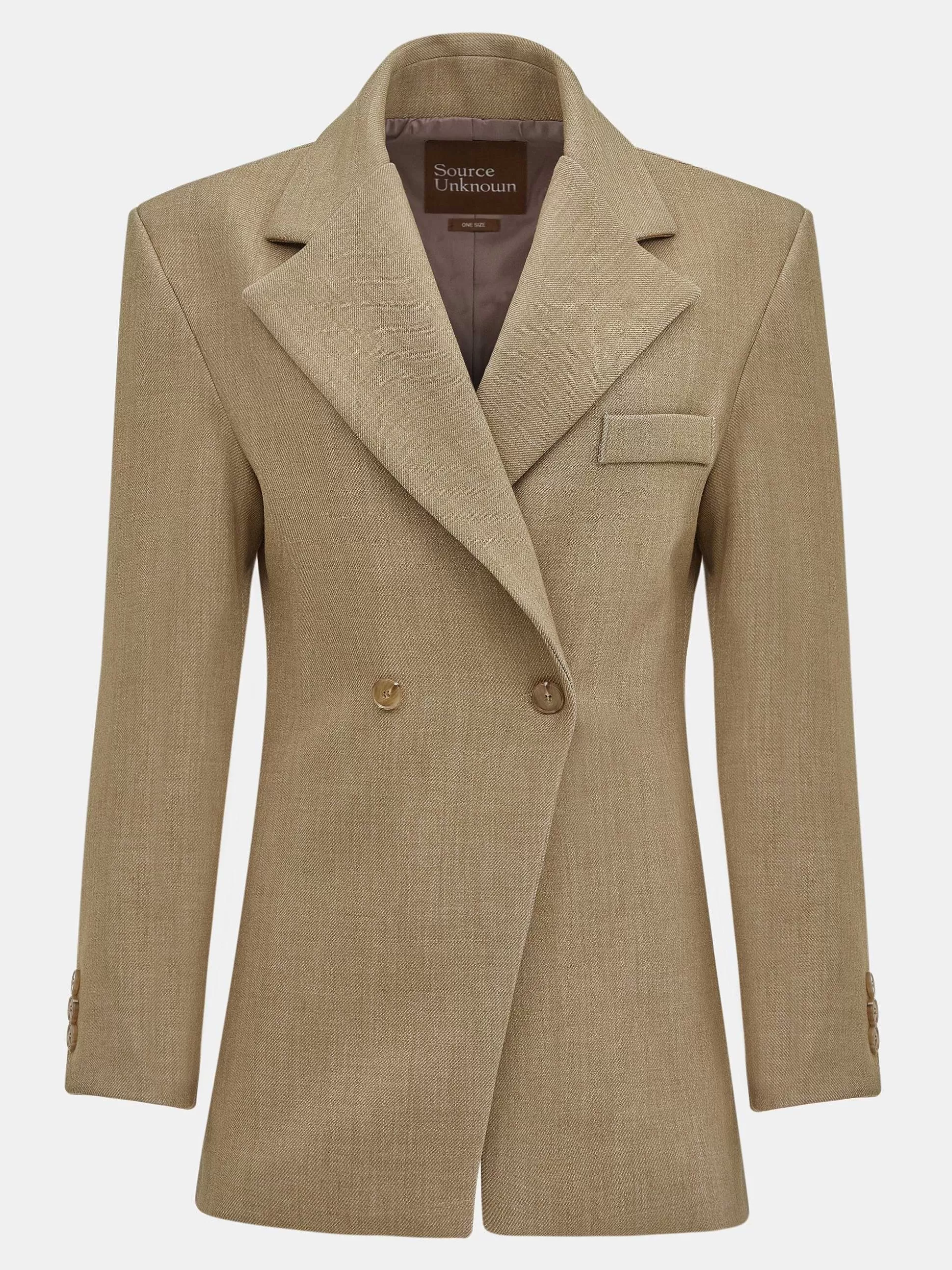 Source Unknown Blazer Cintre A Double Boutonnage Nangy, Beige Beige Online