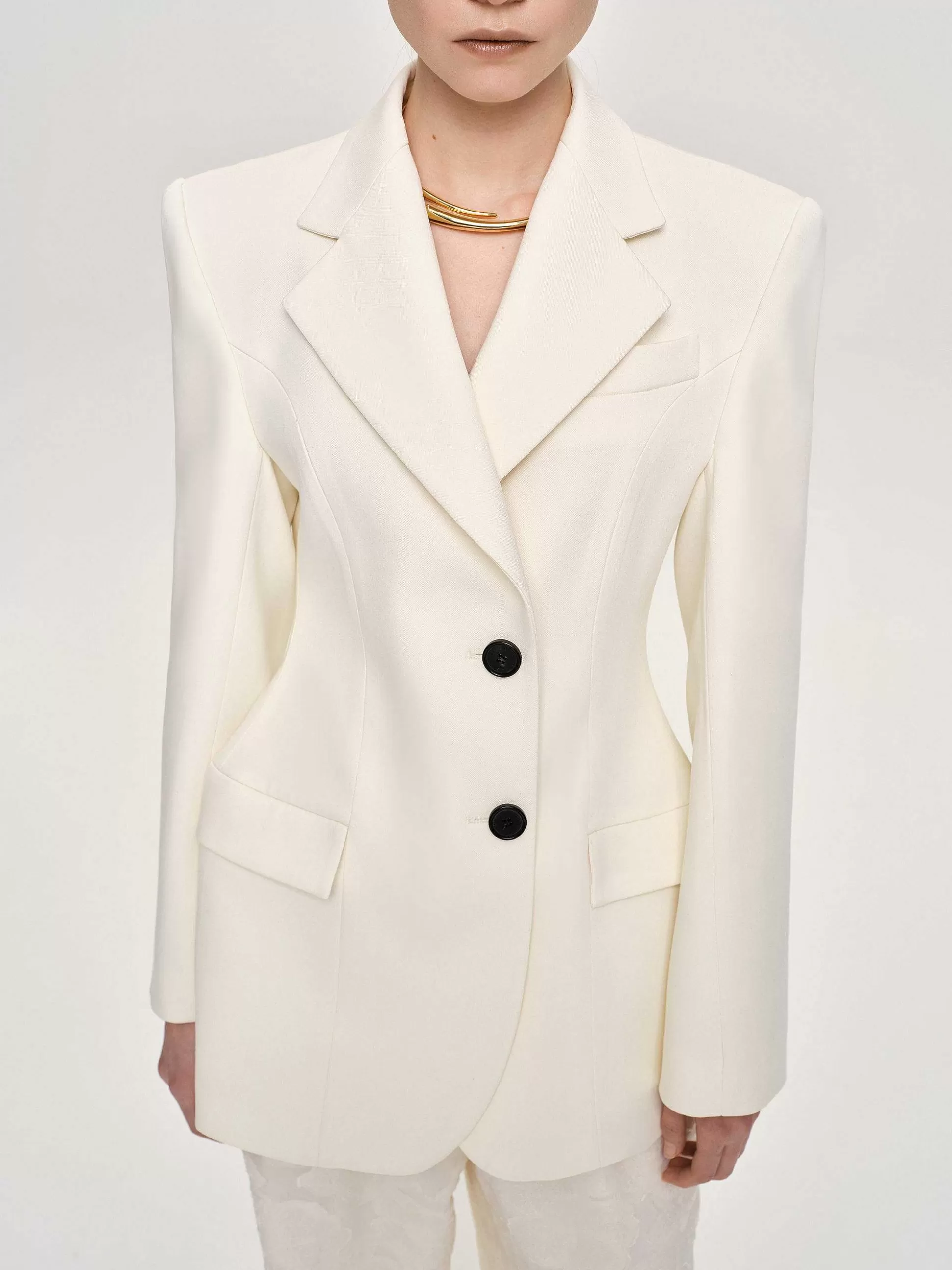 Source Unknown Blazer Sablier Poldo, Creme Fashion