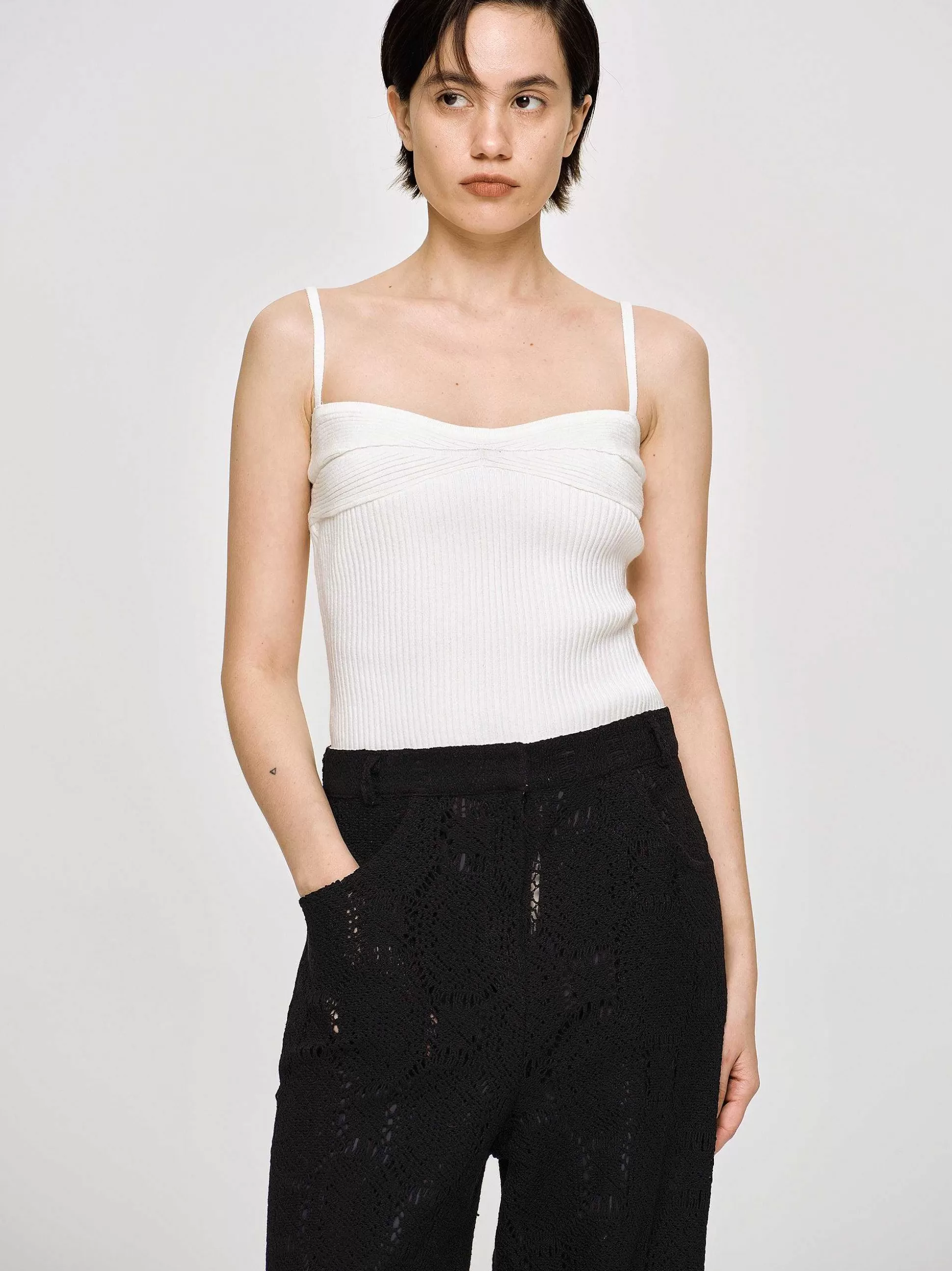 Source Unknown Camisole En Tricot Cotele, Blanc Store