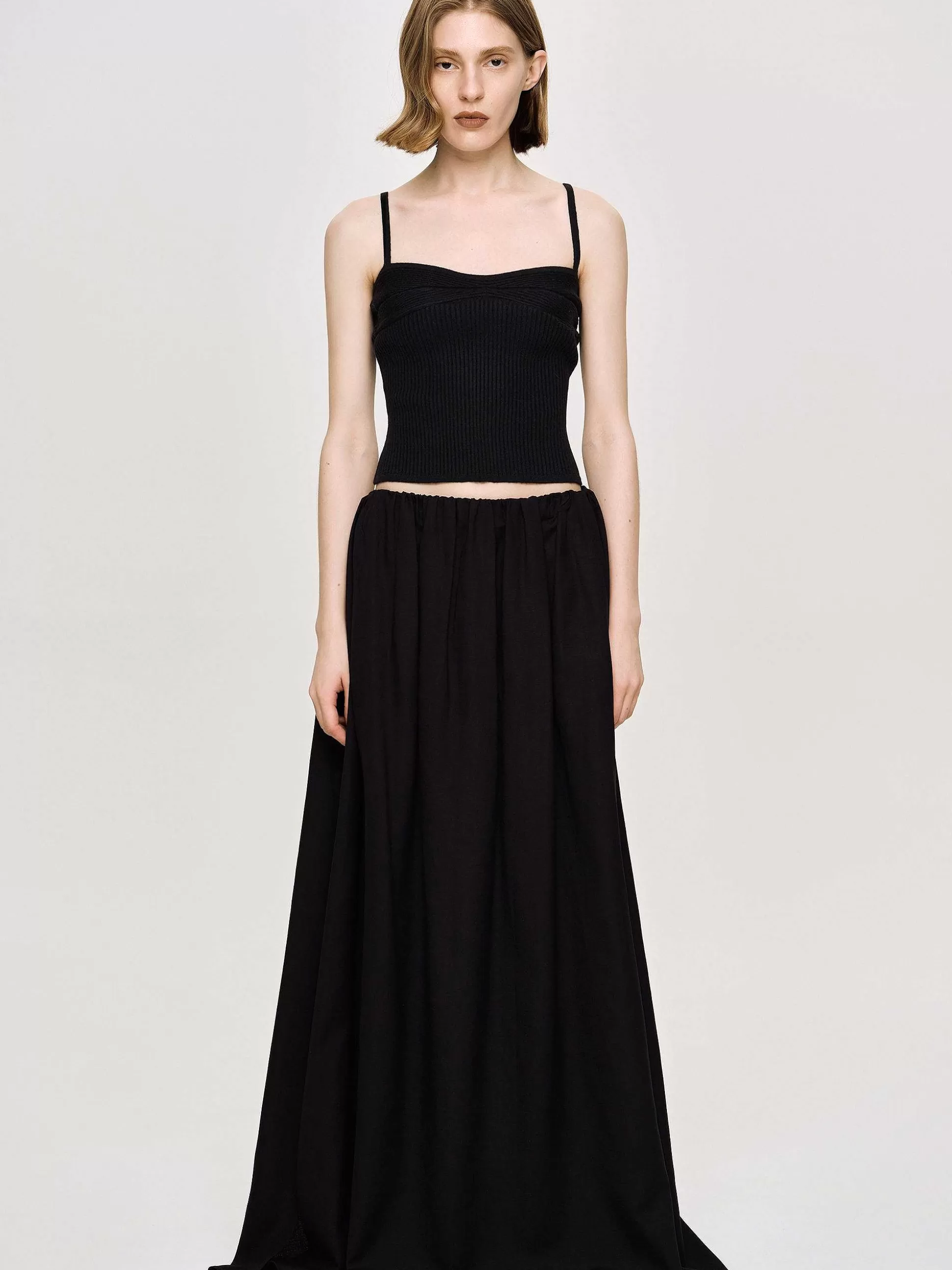 Source Unknown Camisole En Tricot Cotele, Noir Hot