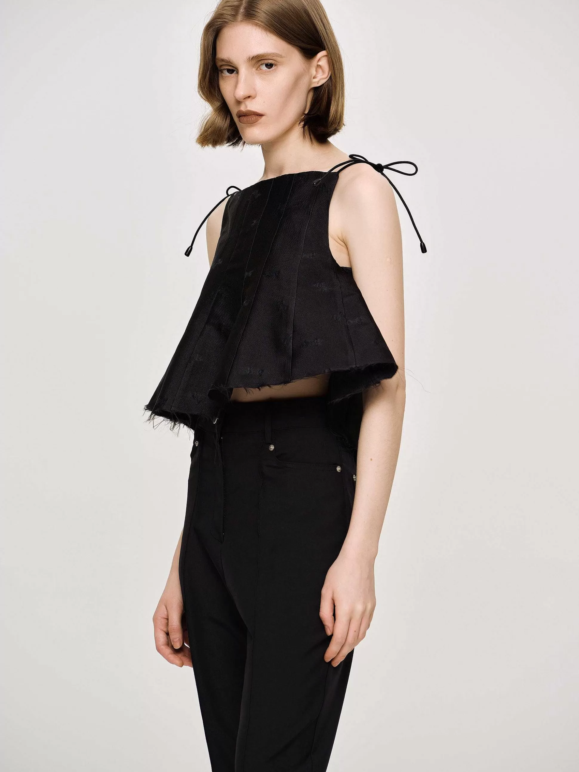 Source Unknown Camisole Extra Courte, Noir New