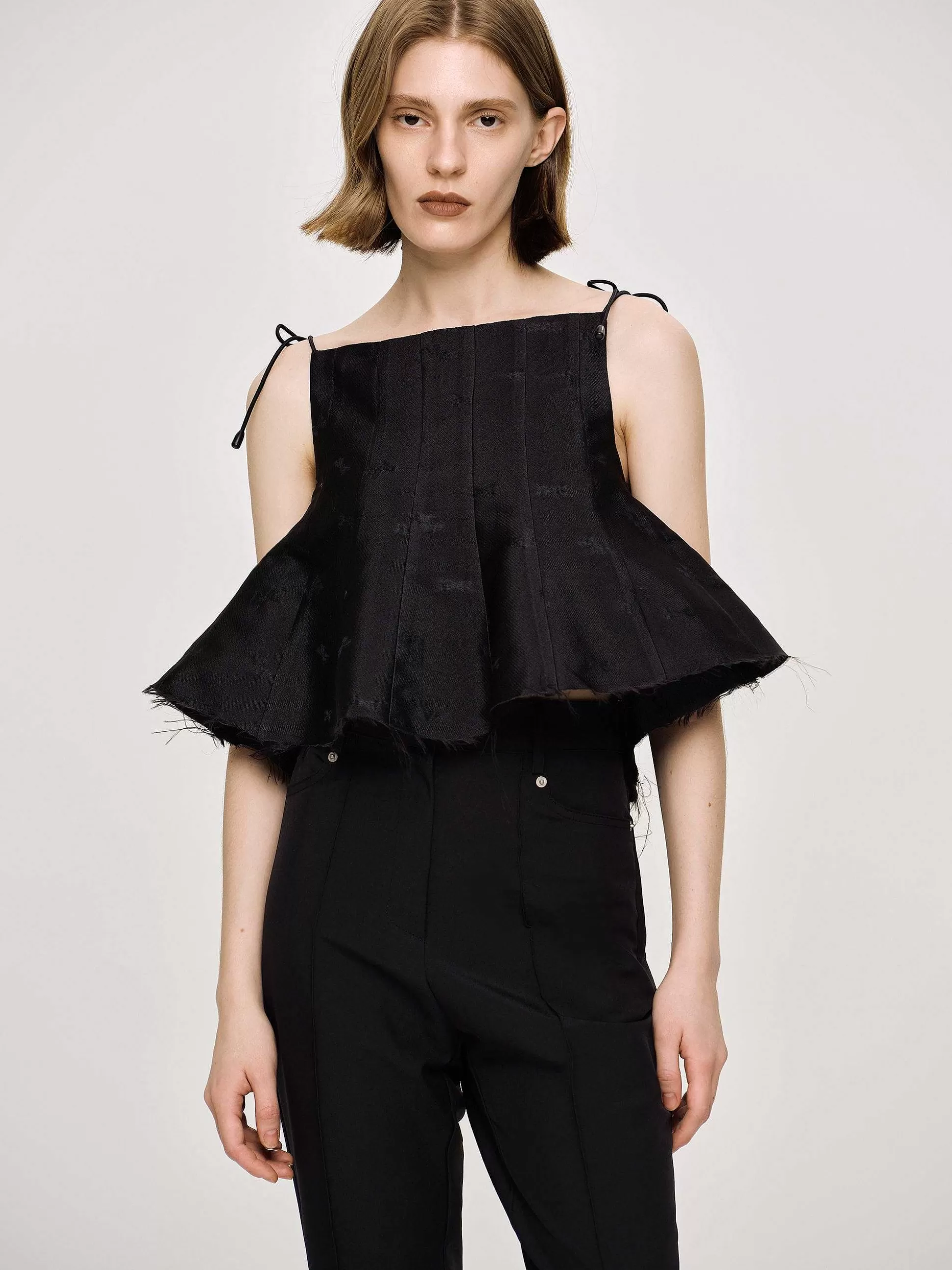 Source Unknown Camisole Extra Courte, Noir New