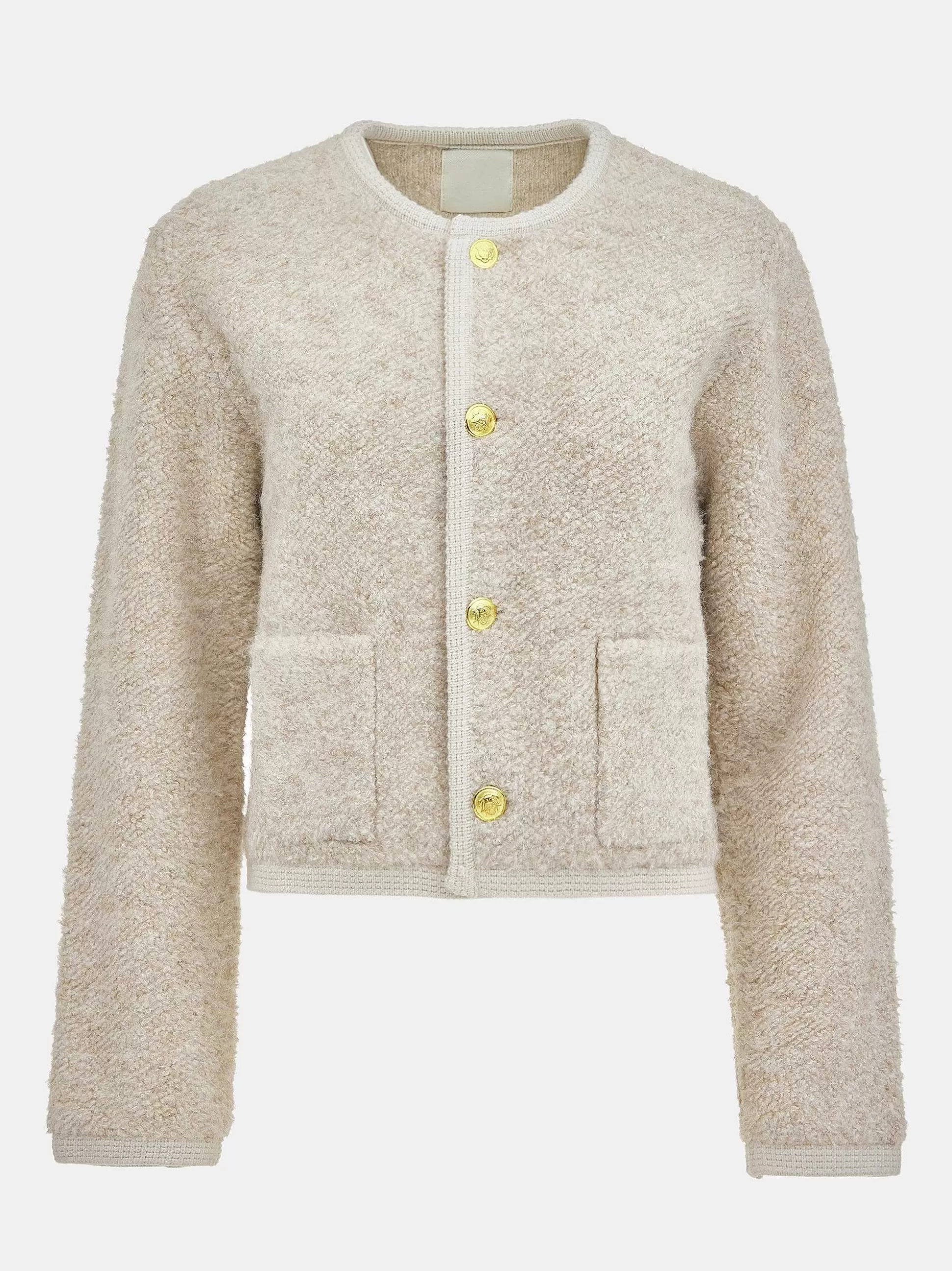 Source Unknown Cardigan En Laine De Tonte Mogador, Melange Beige Hot