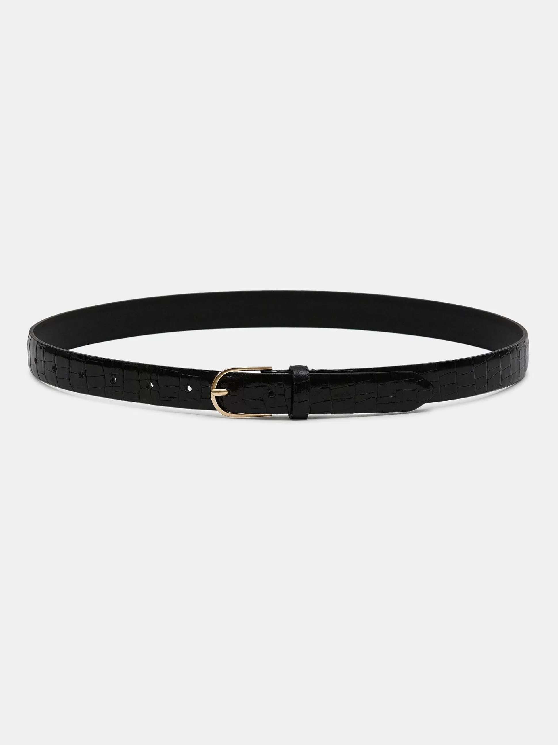 Source Unknown Ceinture Effet Croco, Noire Store