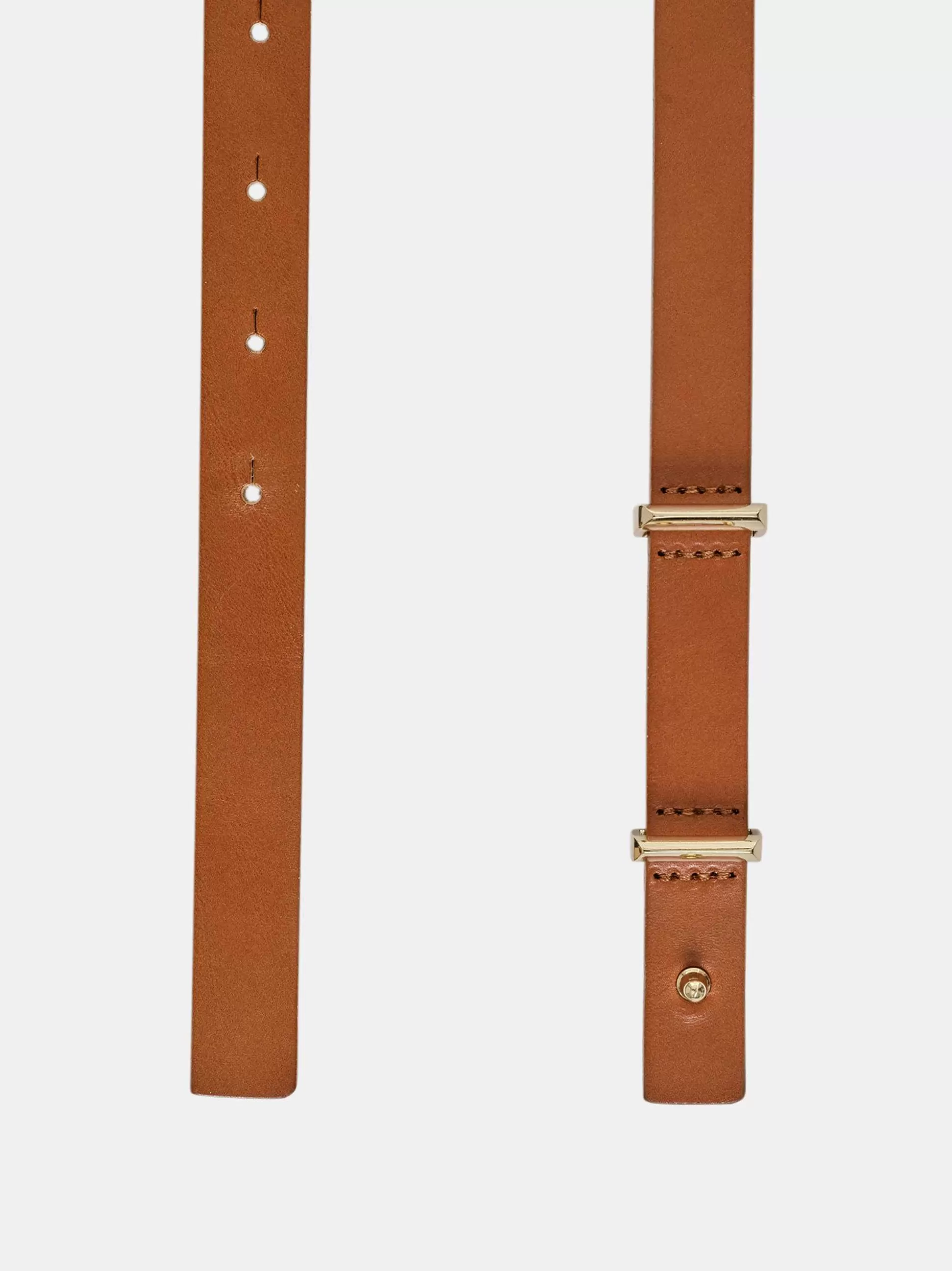 Source Unknown Ceinture Fine En Cuir De Veau, Beige Store