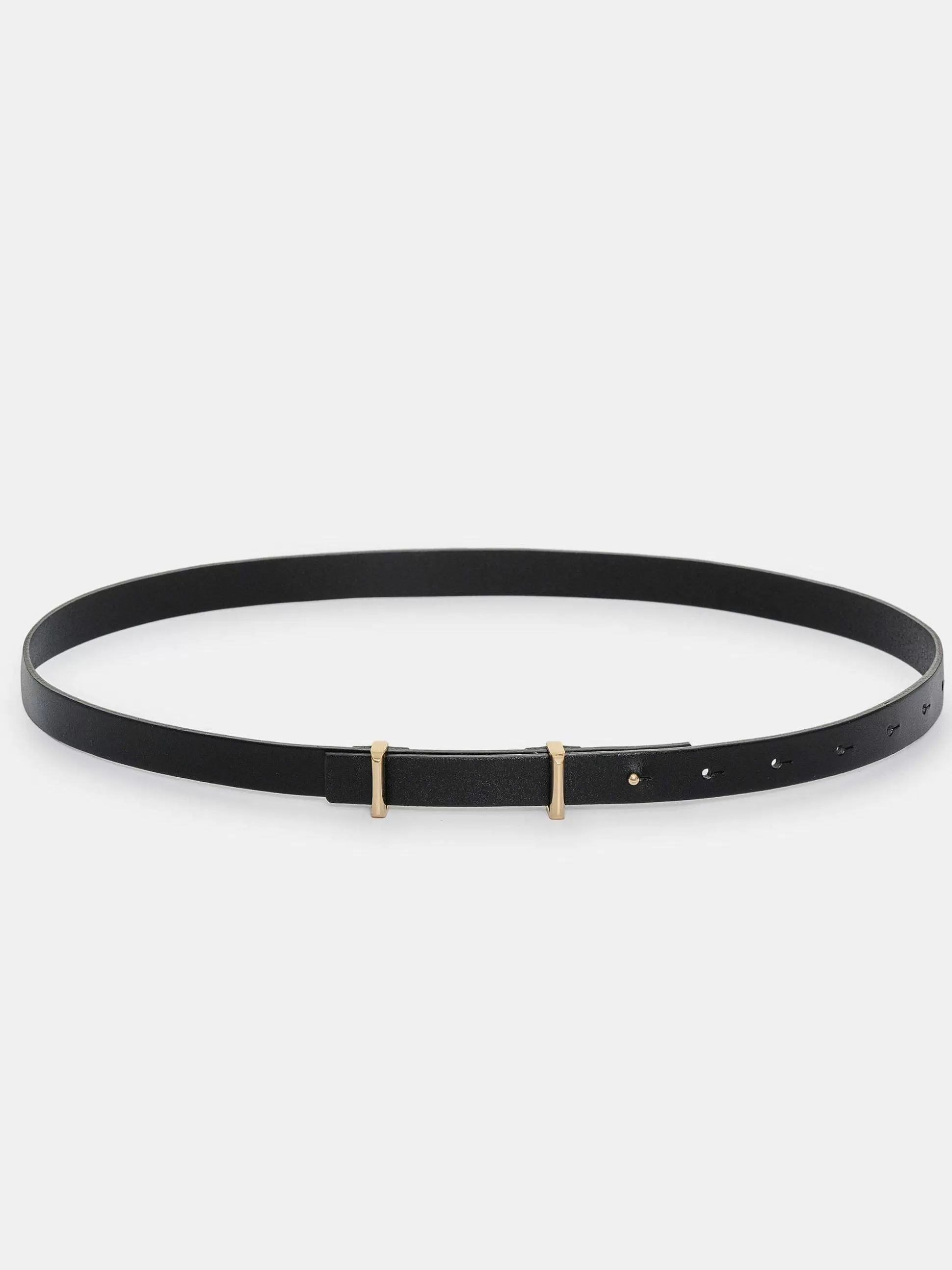 Source Unknown Ceinture Fine En Cuir De Veau, Noir Flash Sale