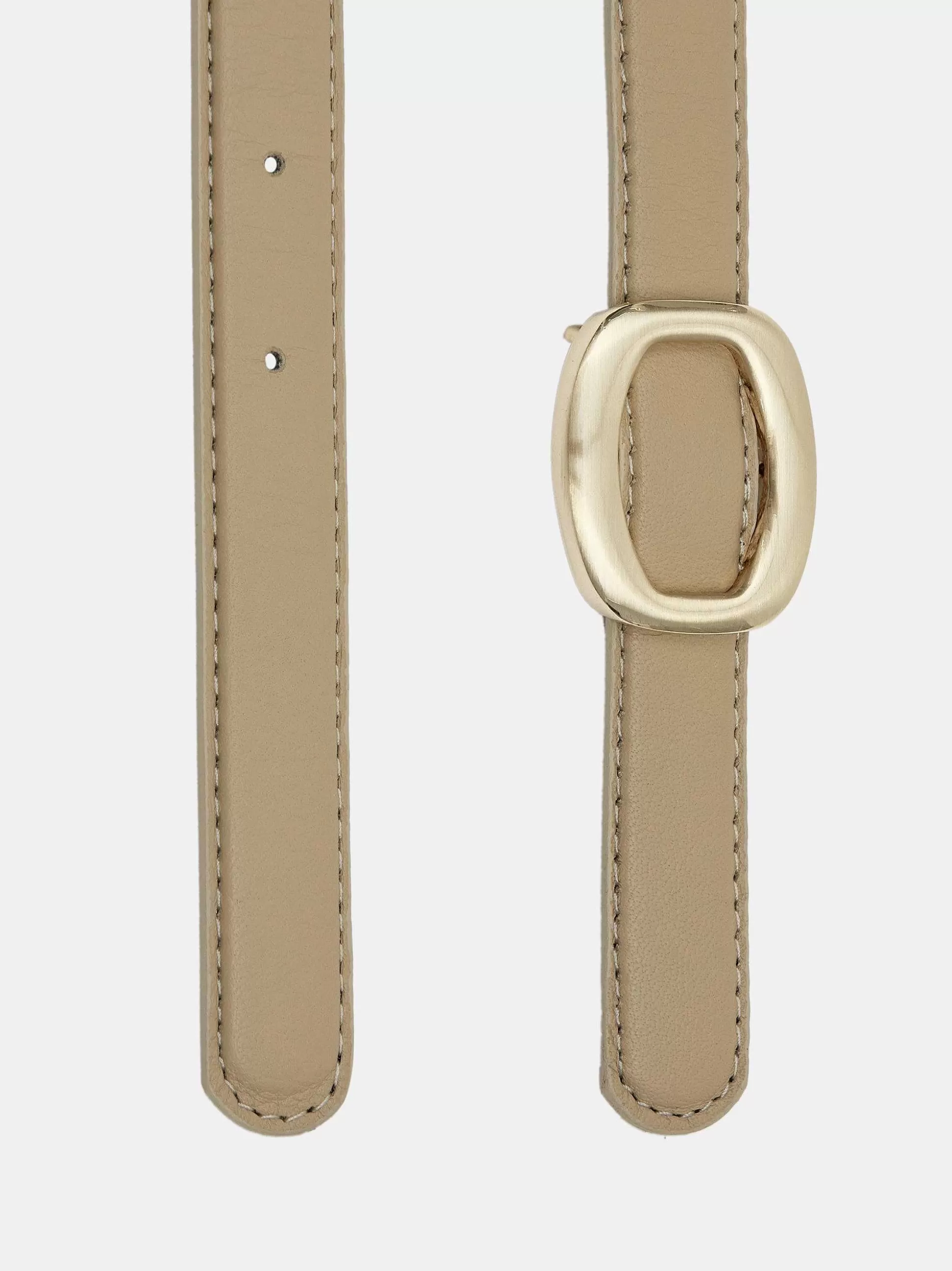 Source Unknown Ceinture Ronde En Cuir Hexagonale, Beige/Dore Clearance