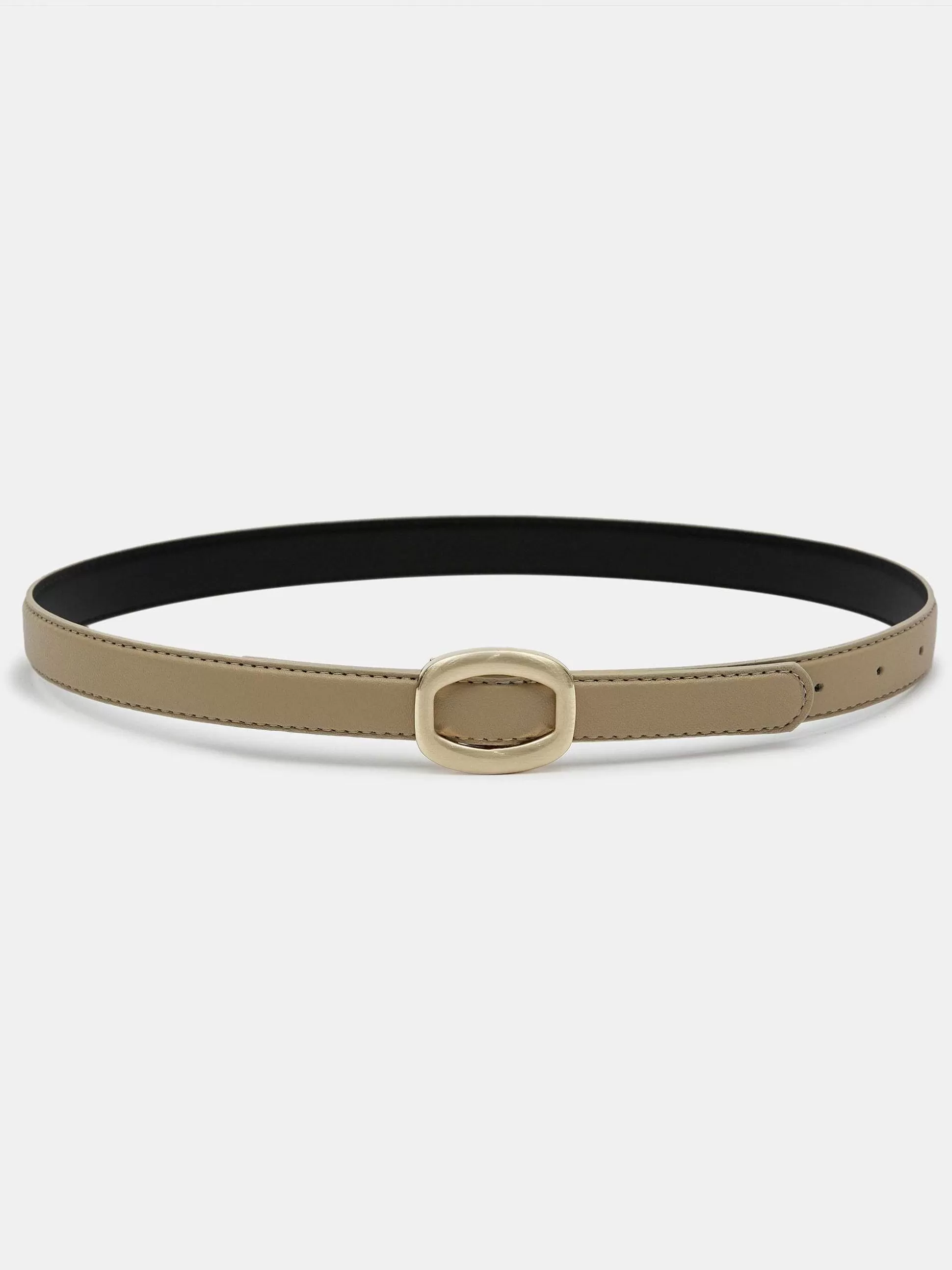 Source Unknown Ceinture Ronde En Cuir Hexagonale, Beige/Dore Shop