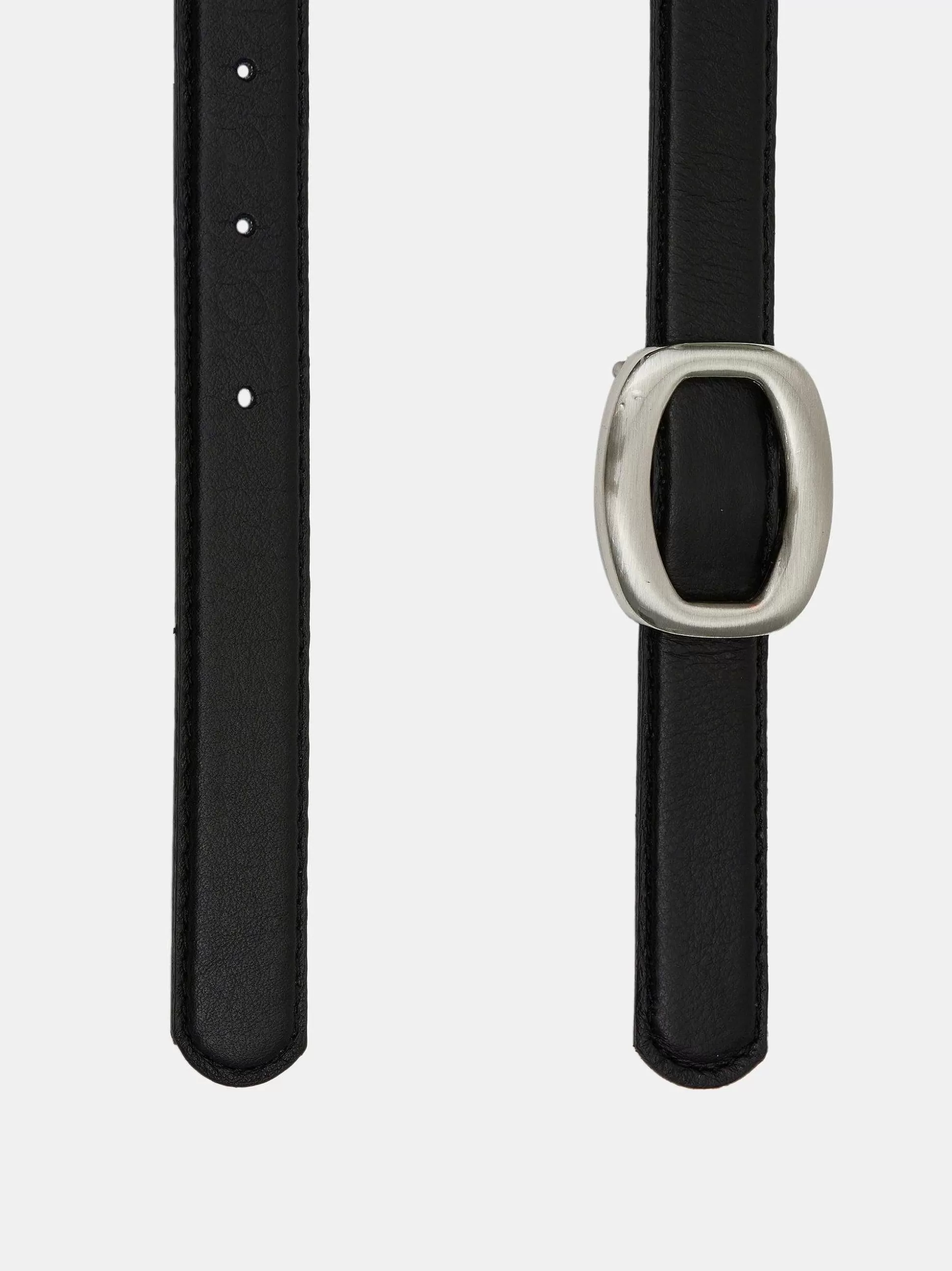 Source Unknown Ceinture Ronde En Cuir Hexagonale, Noir/Argent Store