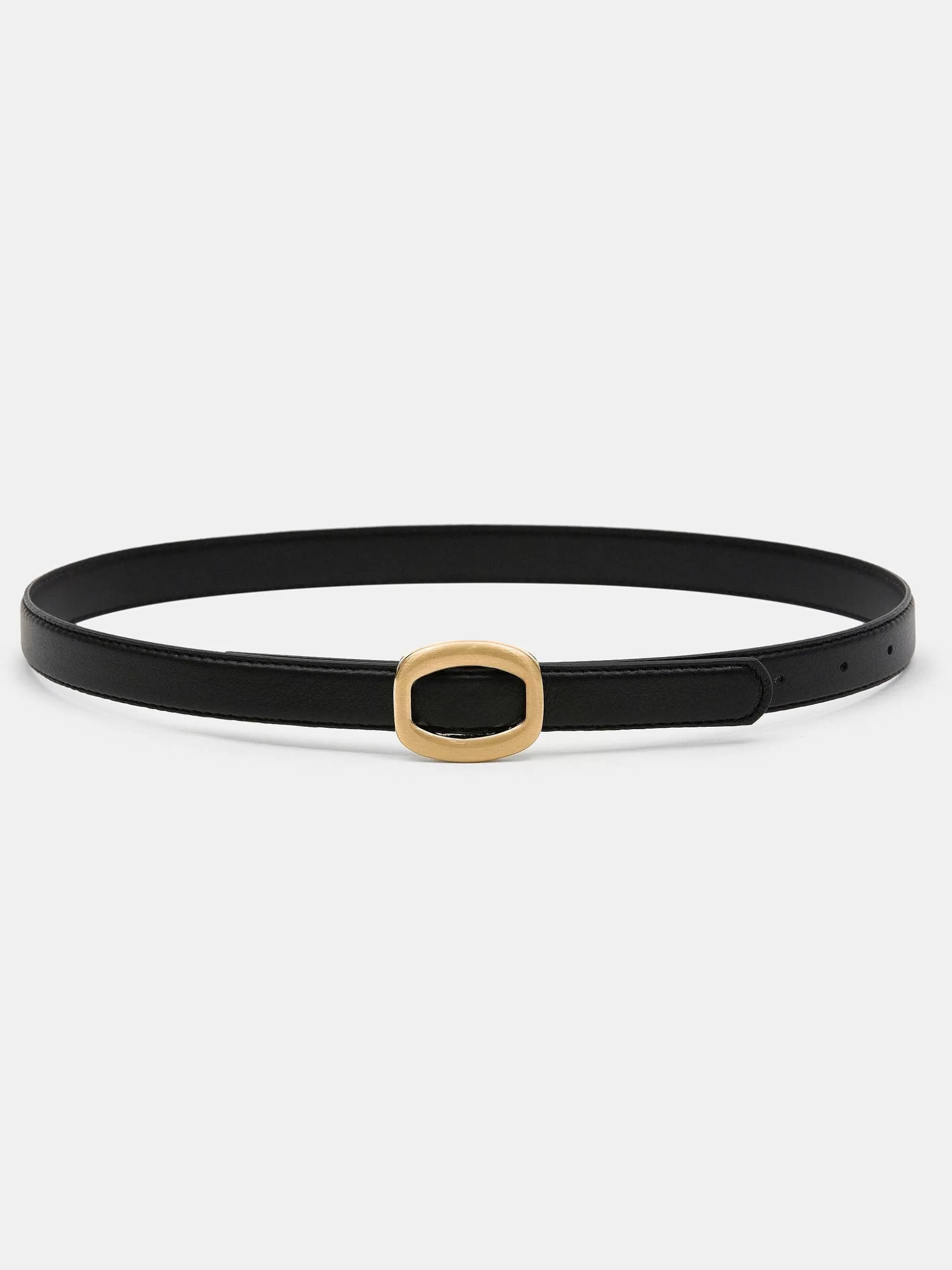 Source Unknown Ceinture Ronde En Cuir Hexagonale, Noir/Or Cheap