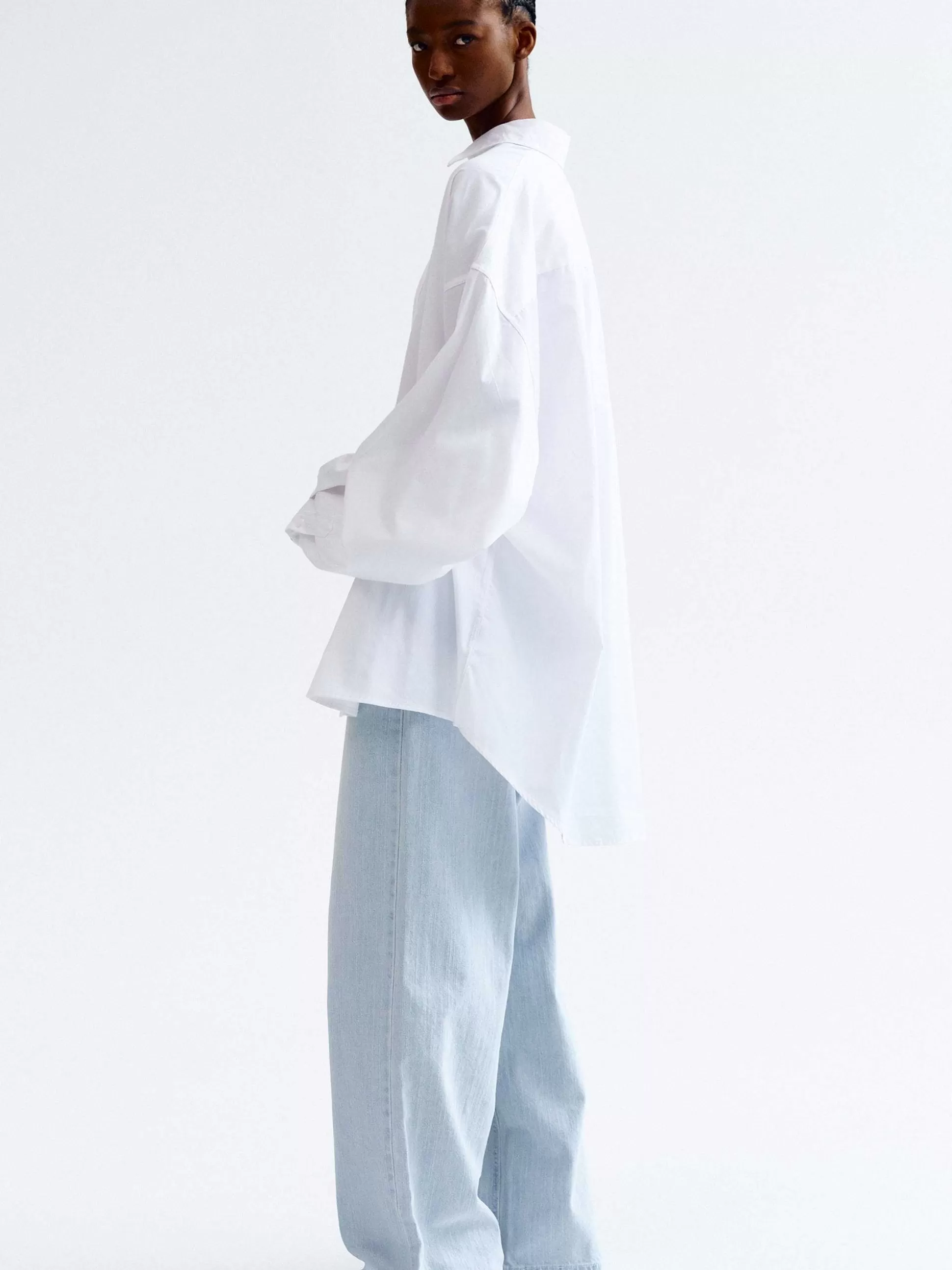 Source Unknown Chemise En Coton Over-Fit, Blanc New