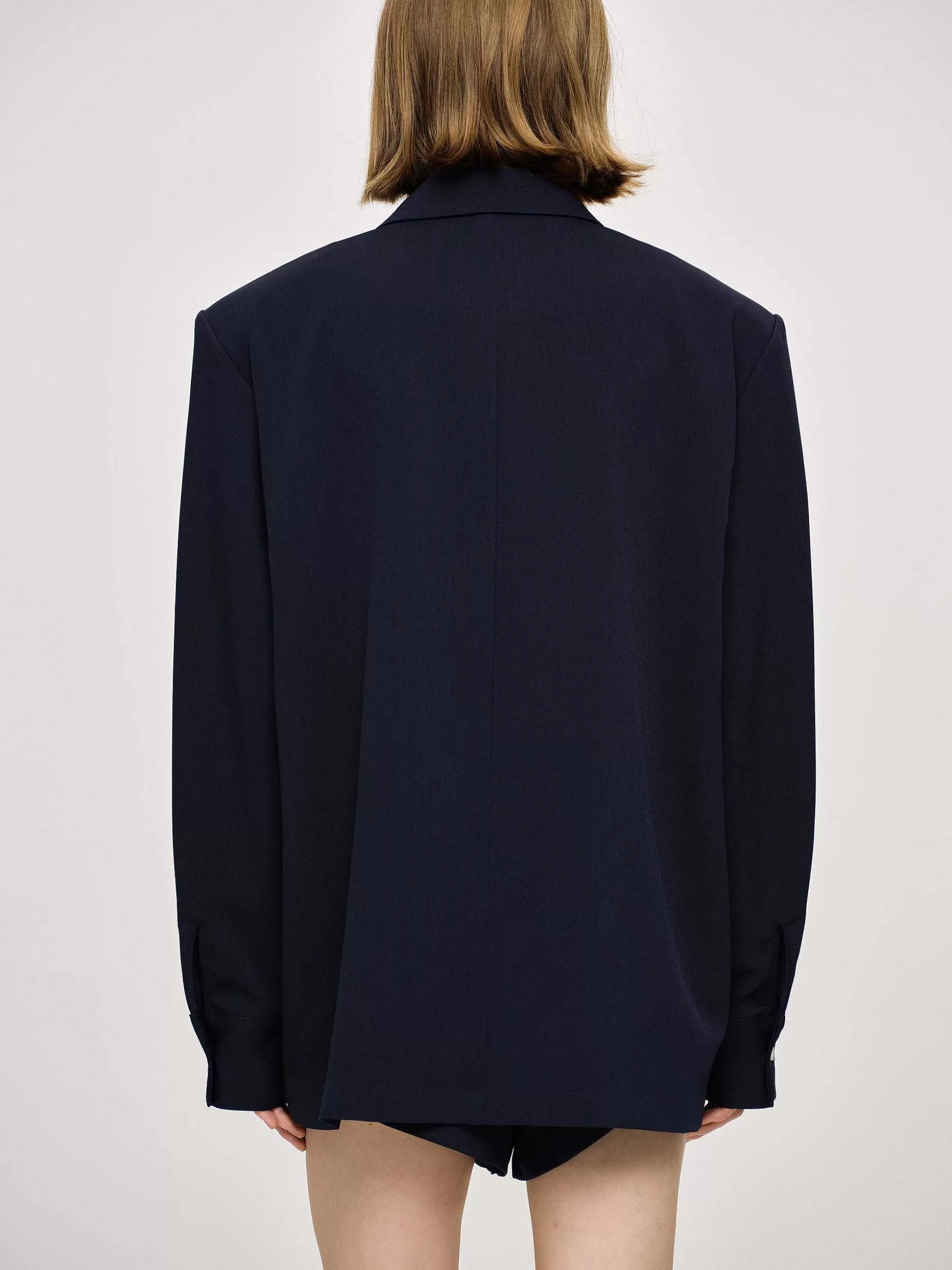 Source Unknown Chemise Fluide Surdimensionnee, Bleu Marine Store