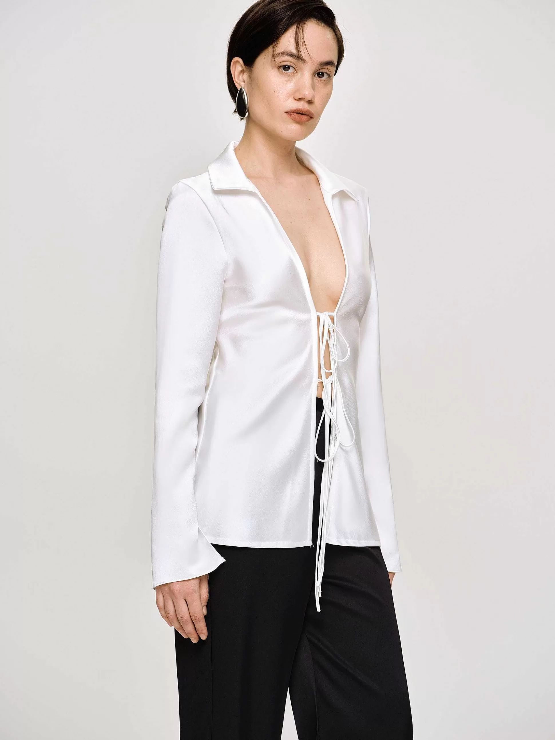 Source Unknown Chemisier En Satin Reyna, Perle Fashion