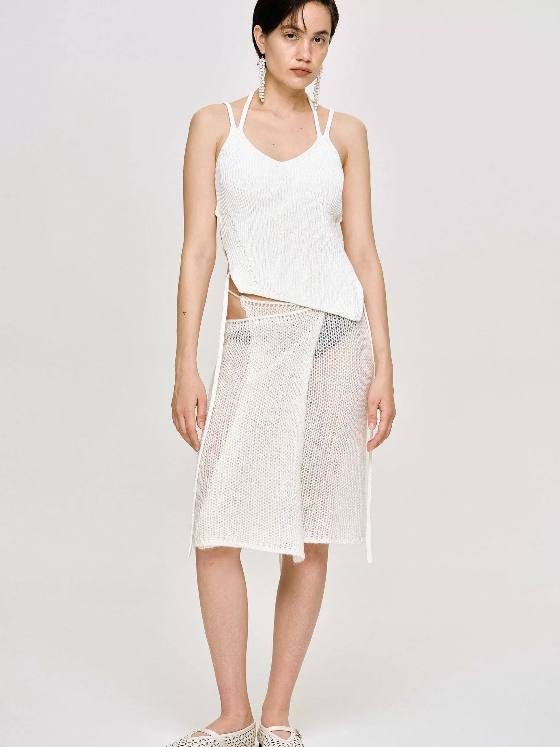 Source Unknown Debardeur Asymetrique En Tricot, Blanc Best