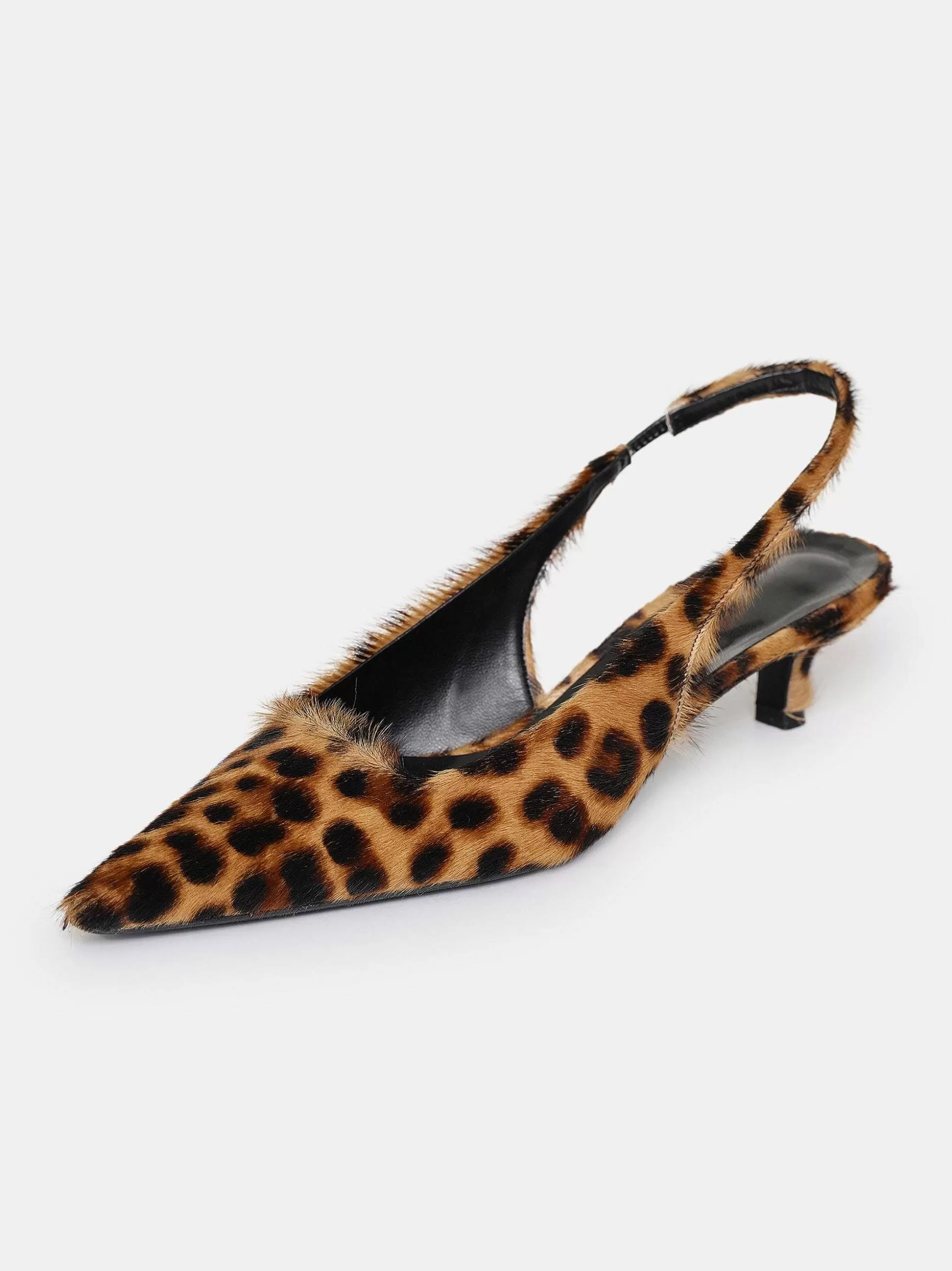 Source Unknown Escarpins A Bride Arriere En Poils De Vache Nalita, Marron Leo Sale