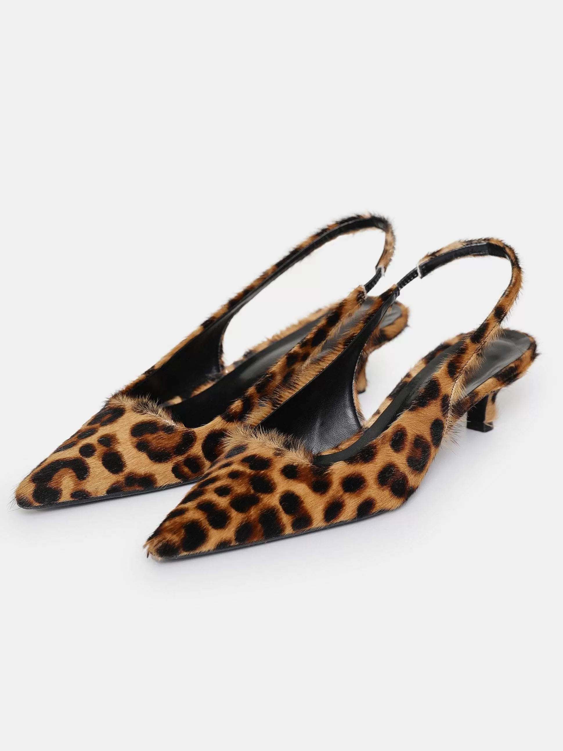 Source Unknown Escarpins A Bride Arriere En Poils De Vache Nalita, Marron Leo Sale