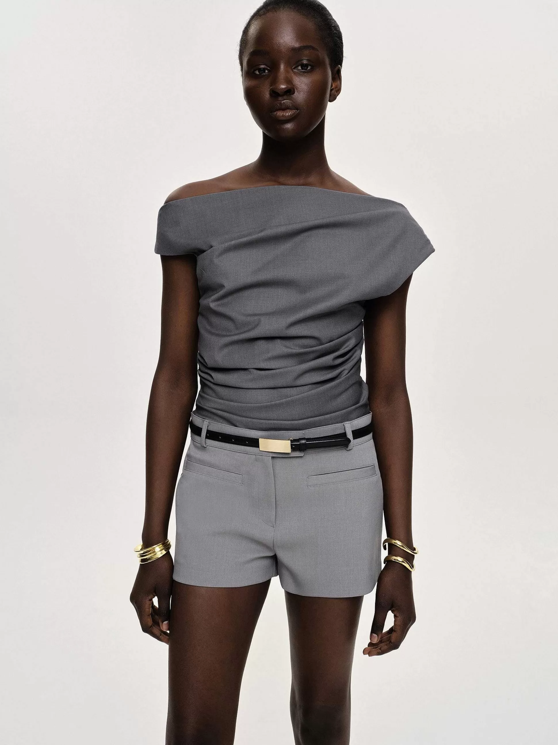Source Unknown Haut Drape Asymetrique, Anthracite Shop