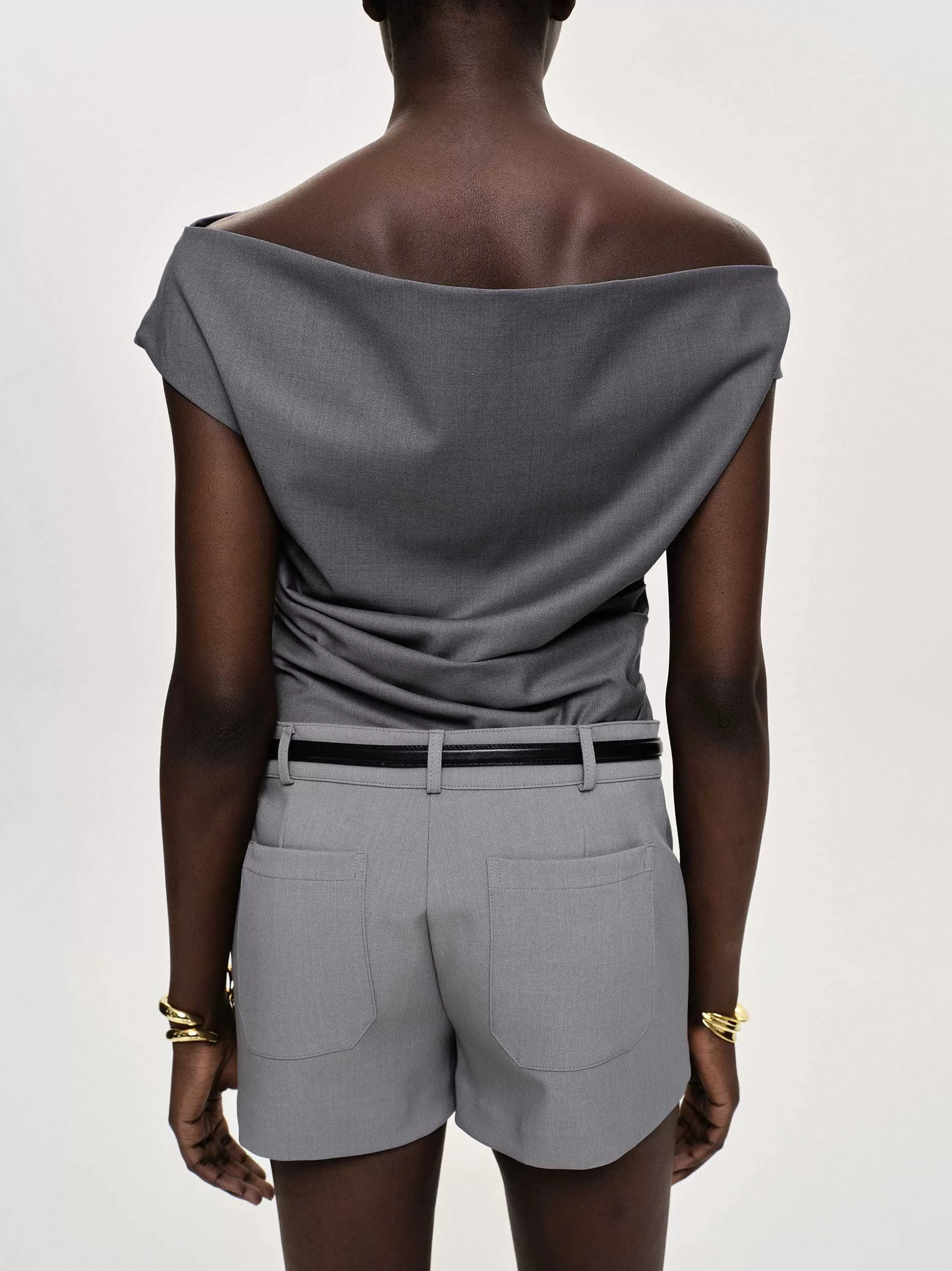 Source Unknown Haut Drape Asymetrique, Anthracite Online