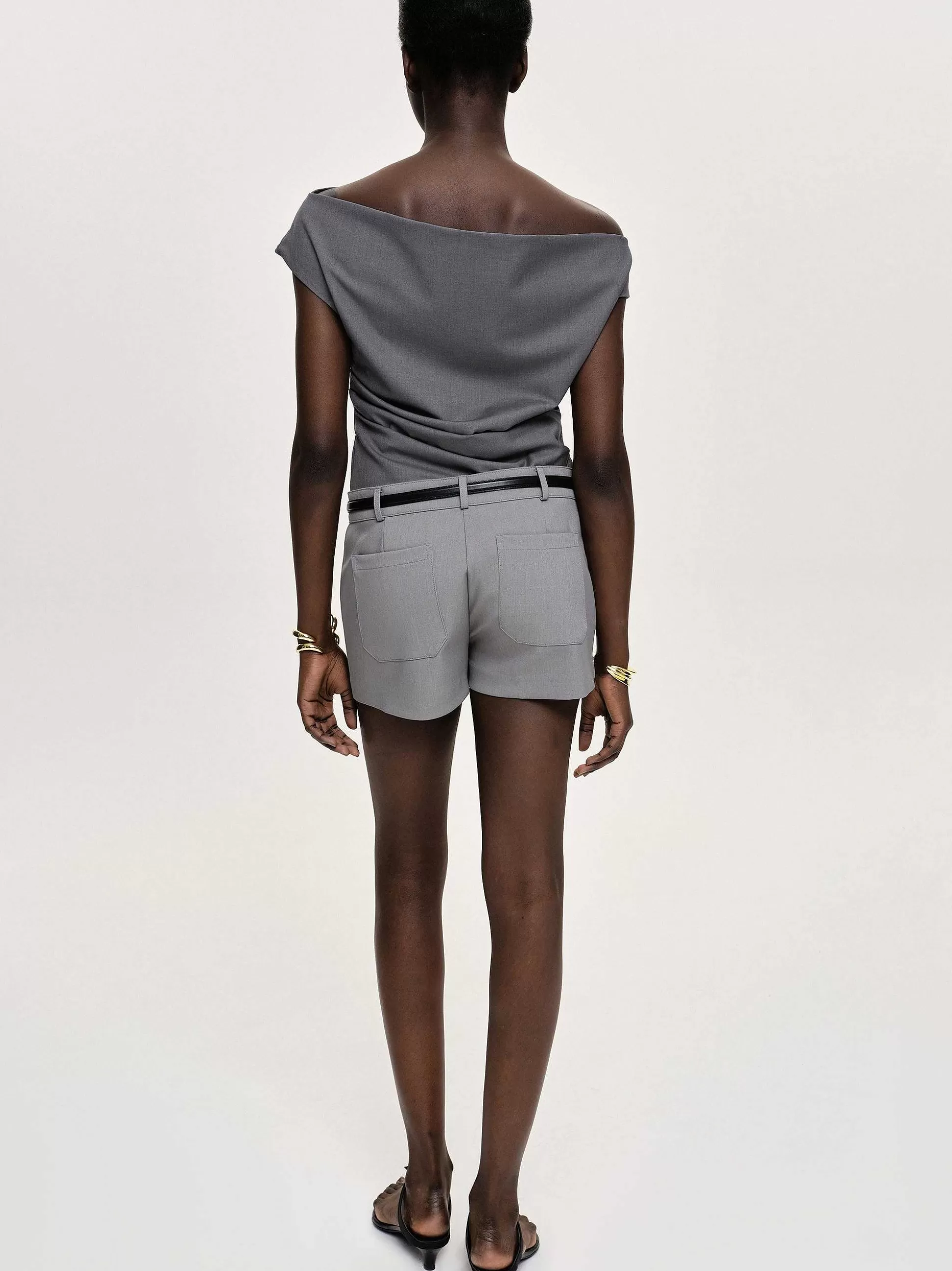 Source Unknown Haut Drape Asymetrique, Anthracite Shop