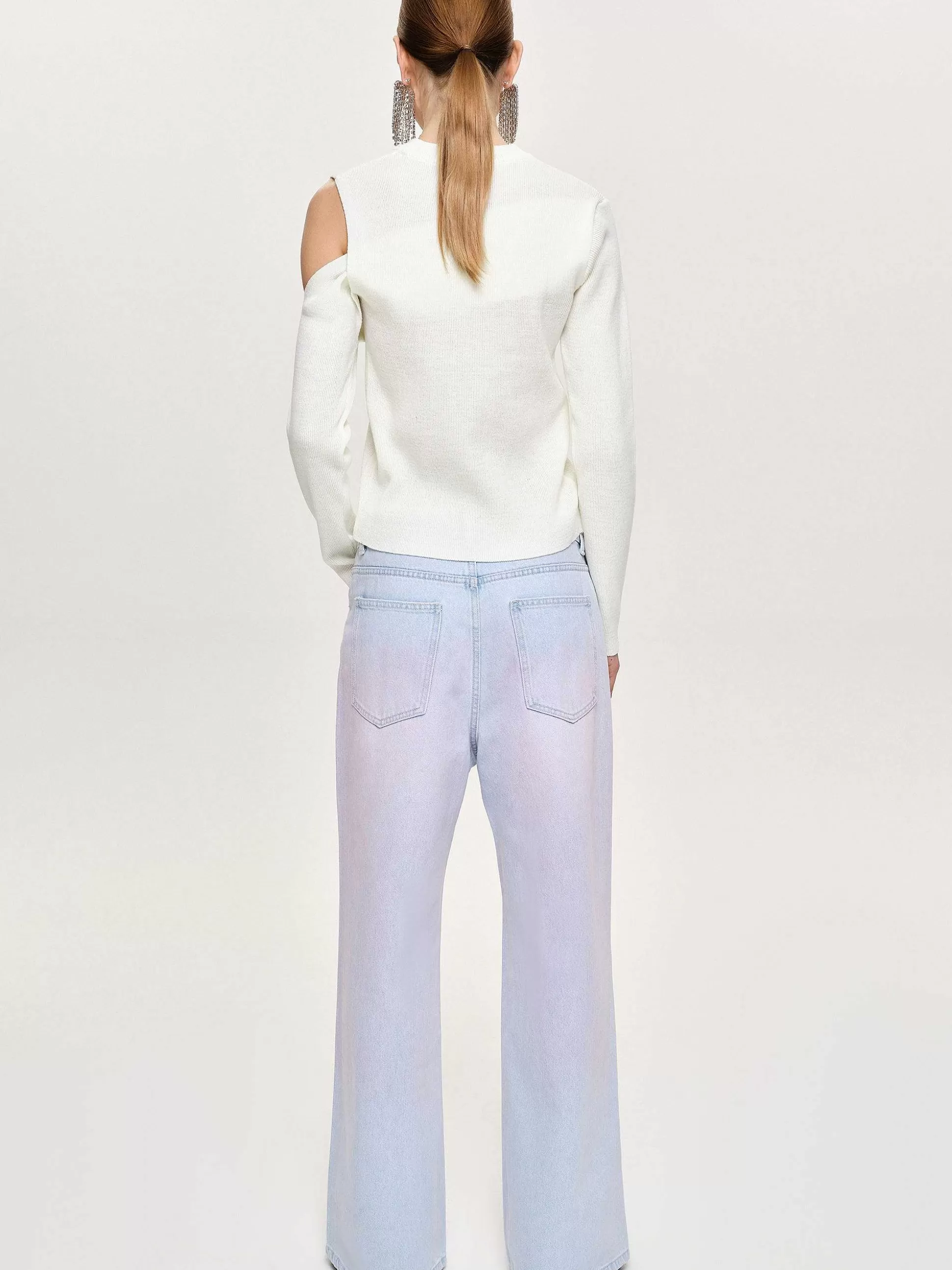 Source Unknown Jean A Jambe Large Peint, Delave Rose Store