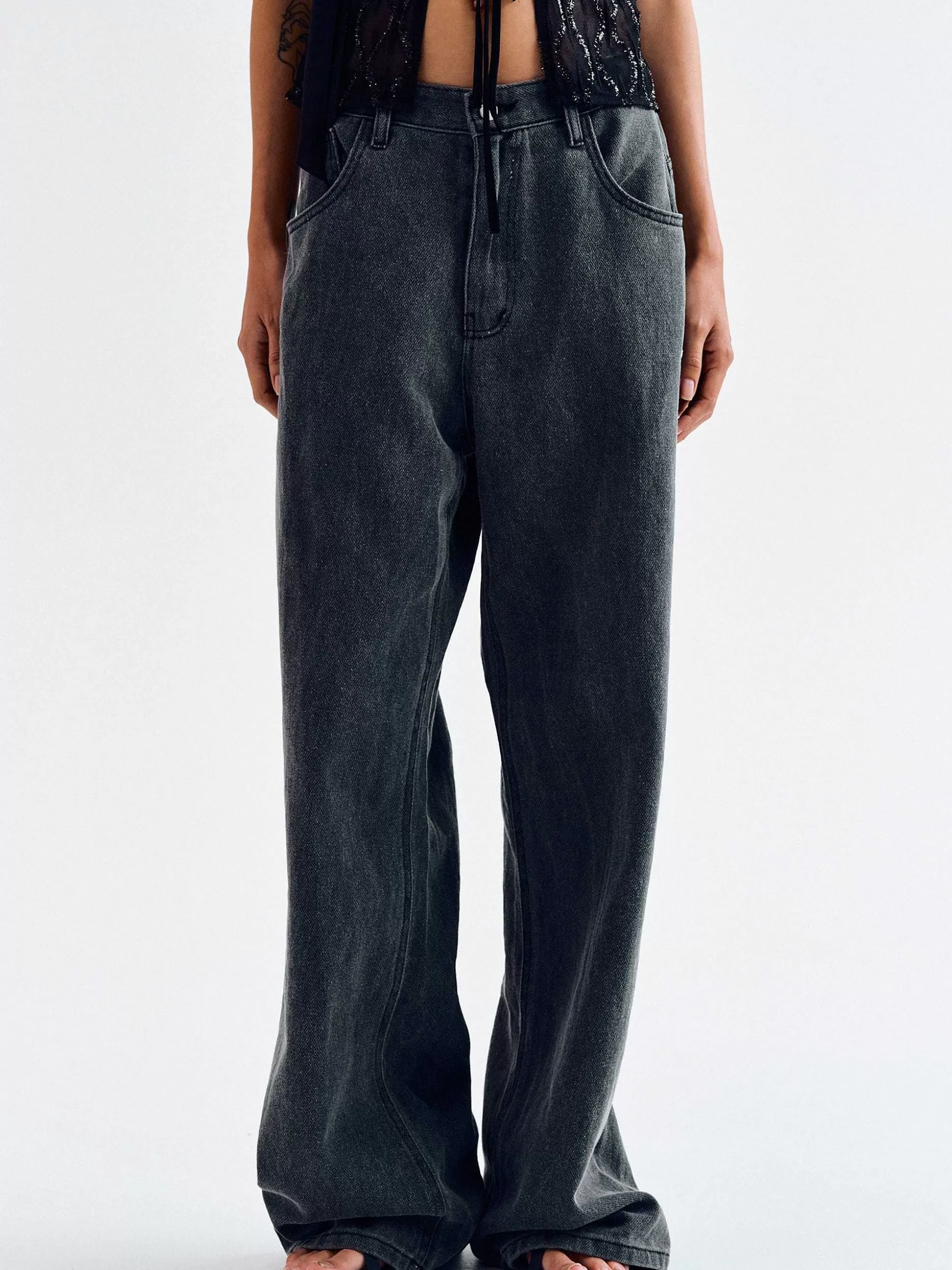 Source Unknown Jean Boyfriend Pigment, Peau De Requin Outlet
