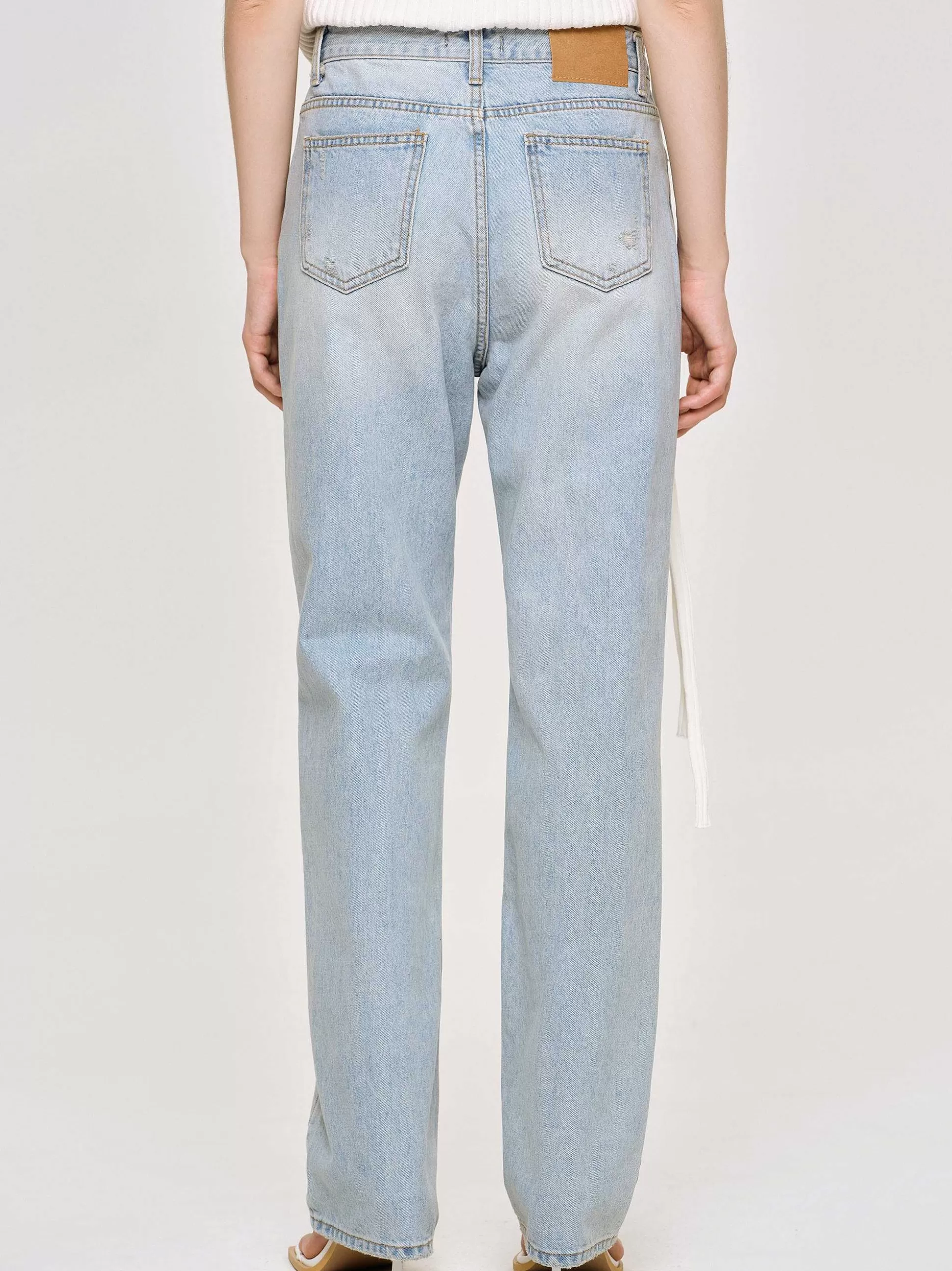 Source Unknown Jean Droit Effet Vieilli, Bleu Clair Vintage Store