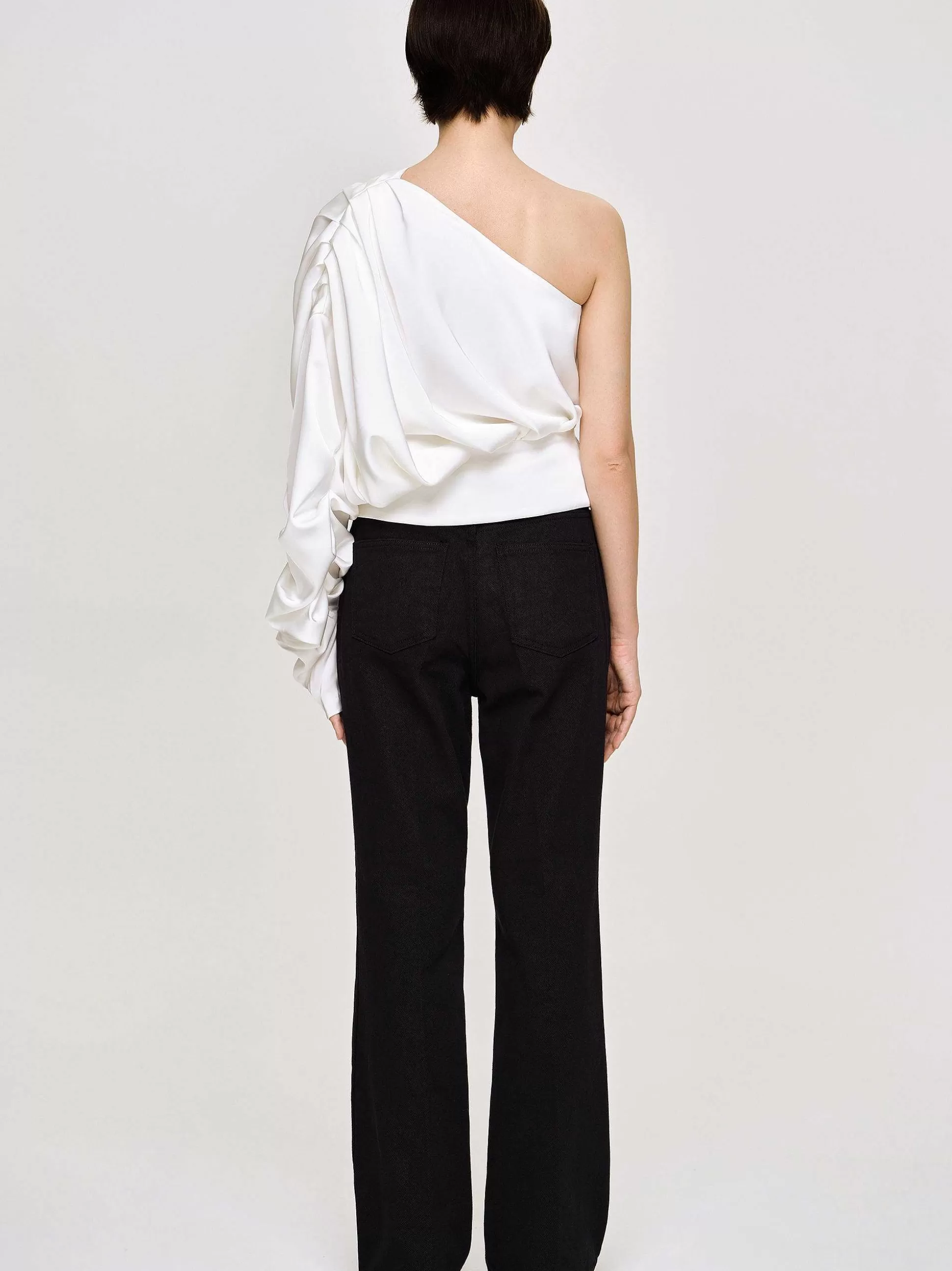 Source Unknown Jean Evase A Jambe Longue, Noir Discount