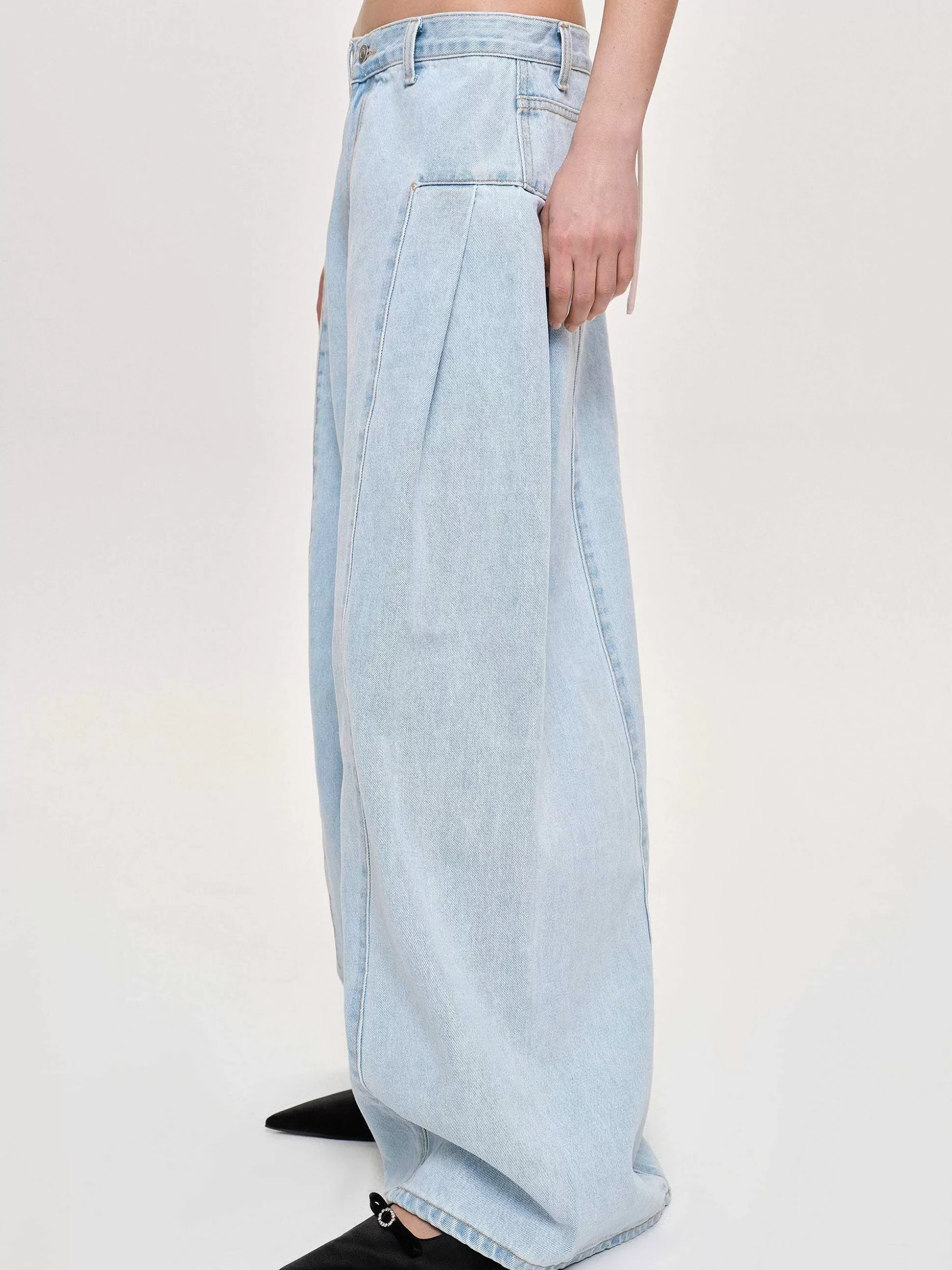 Source Unknown Jean Oversize Double Face, Bleu Clair Hot
