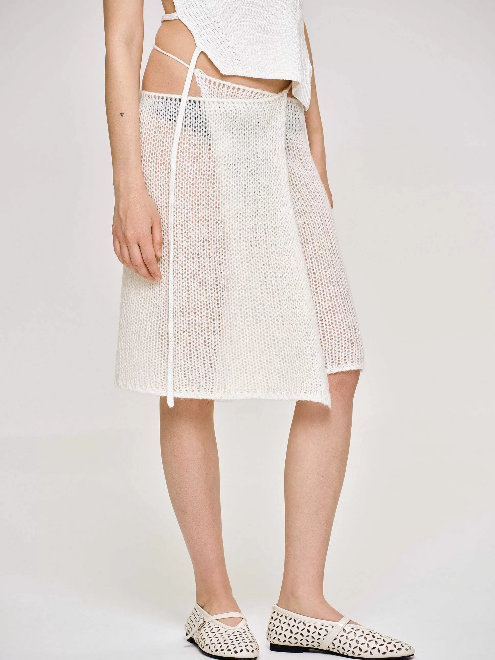 Source Unknown Jupe En Tricot Semi-Transparente, Bouleau Cheap