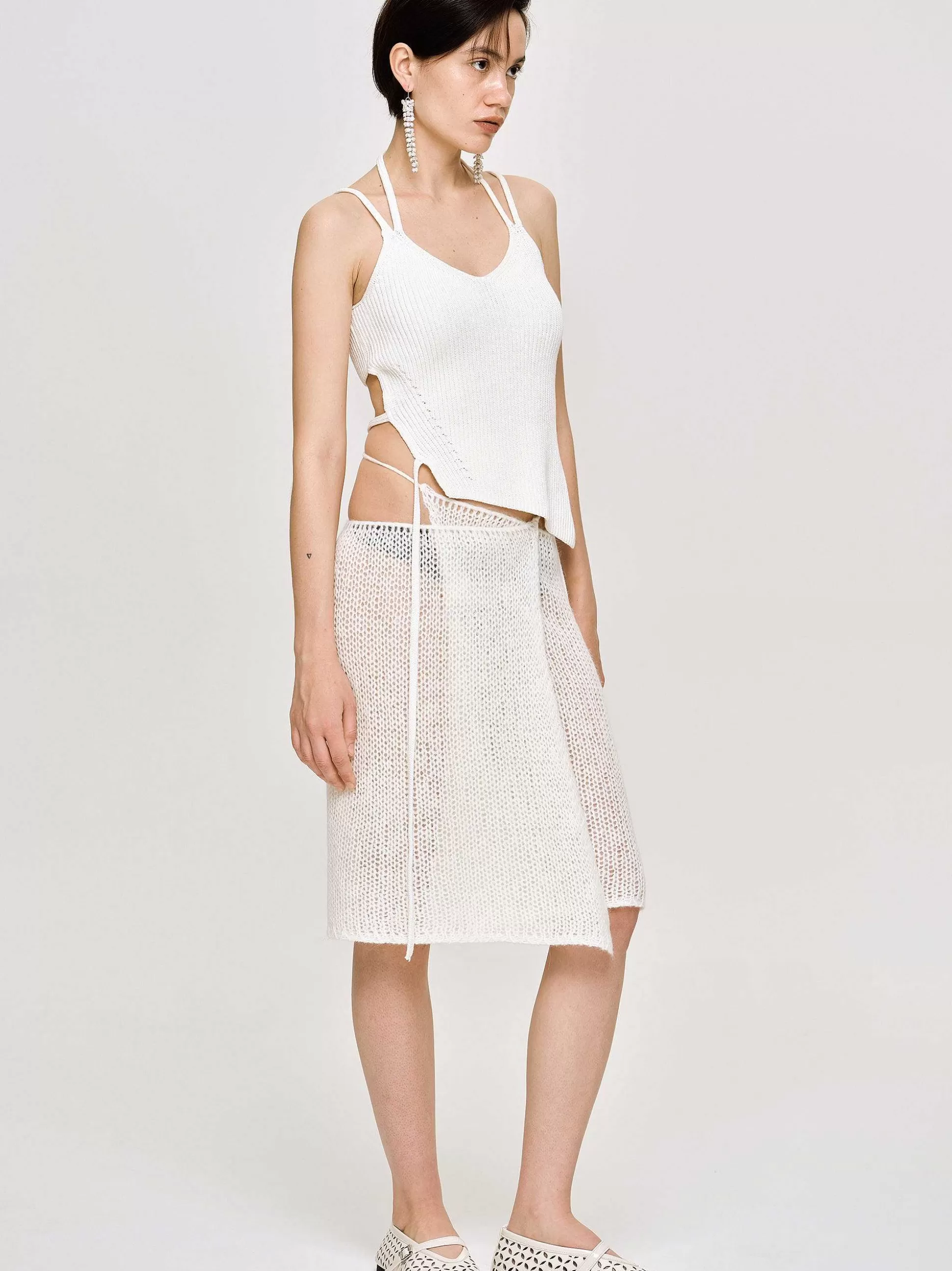 Source Unknown Jupe En Tricot Semi-Transparente, Bouleau Store
