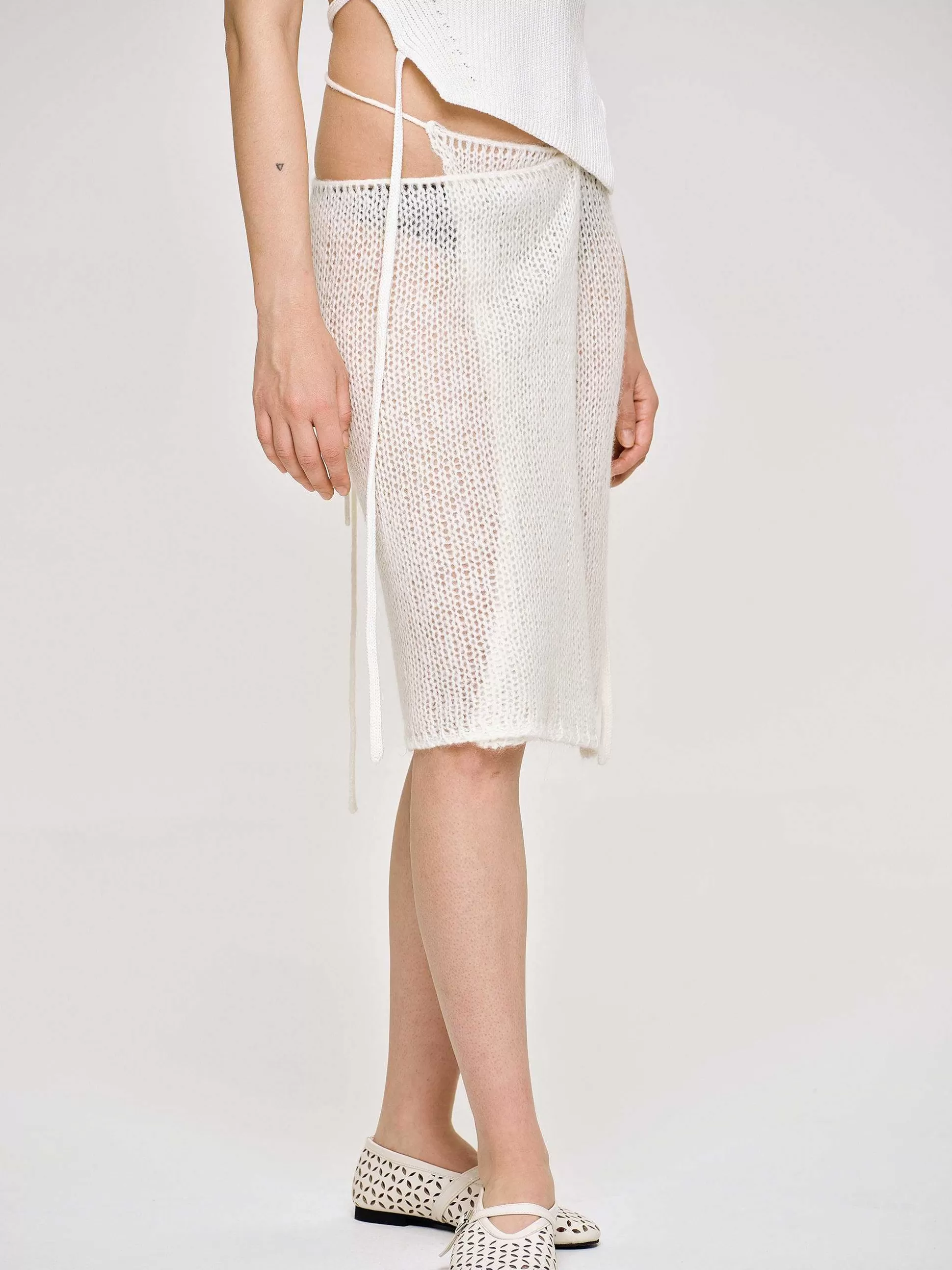 Source Unknown Jupe En Tricot Semi-Transparente, Bouleau Best