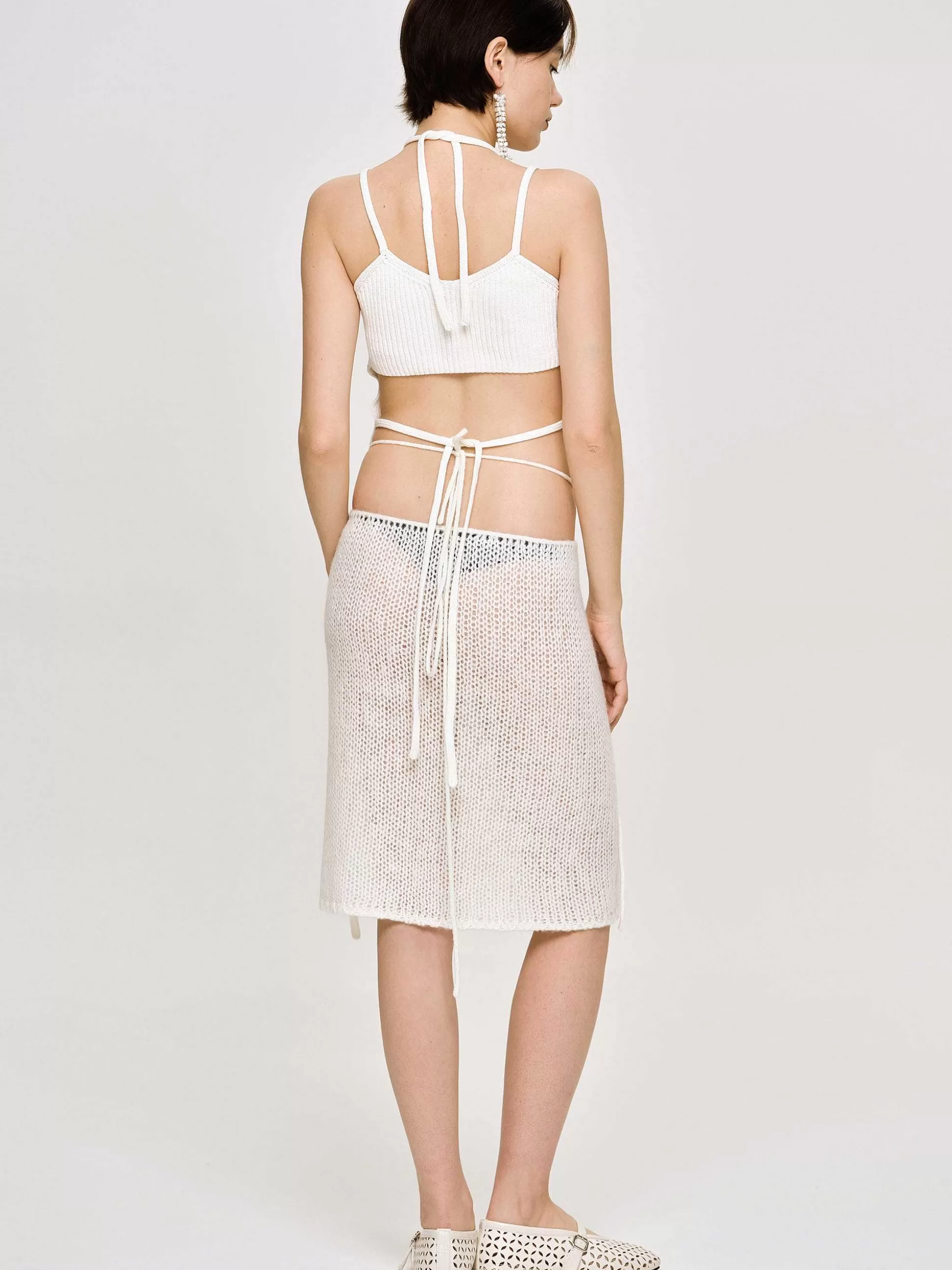 Source Unknown Jupe En Tricot Semi-Transparente, Bouleau Best