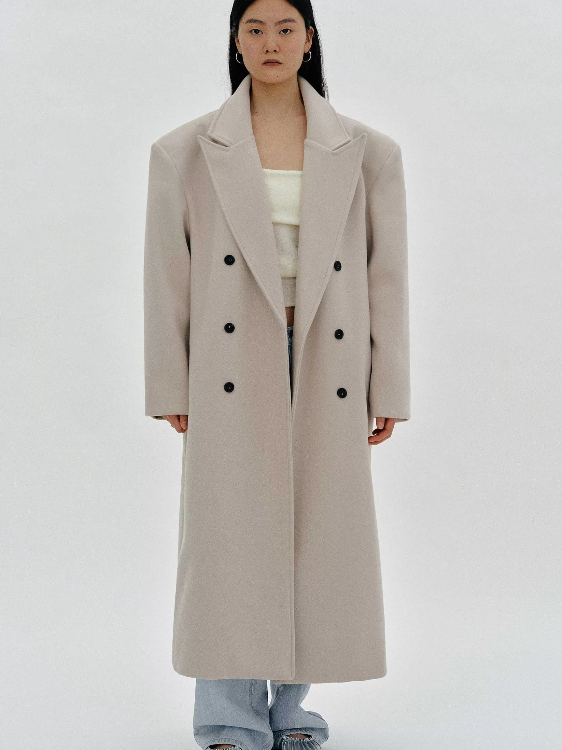 Source Unknown Manteau Grand-Pere Surdimensionne Wallis, Beige Hot