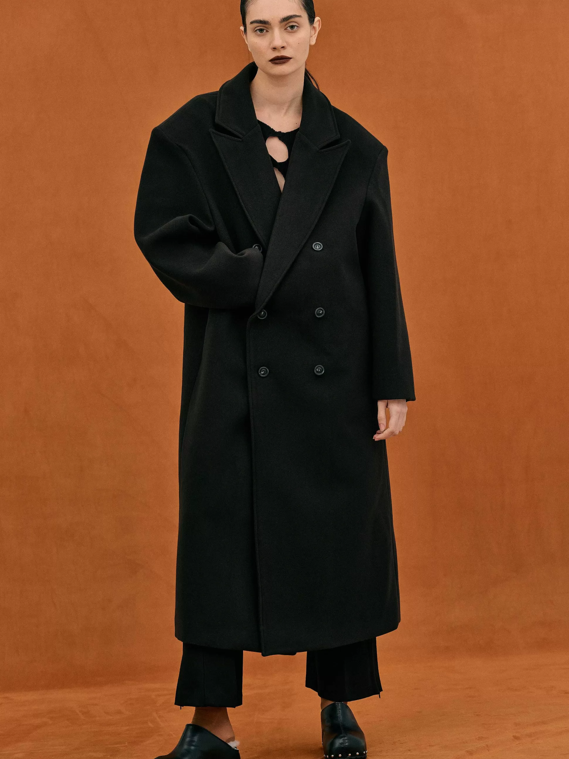 Source Unknown Manteau Grand-Pere Surdimensionne Wallis, Noir Hot