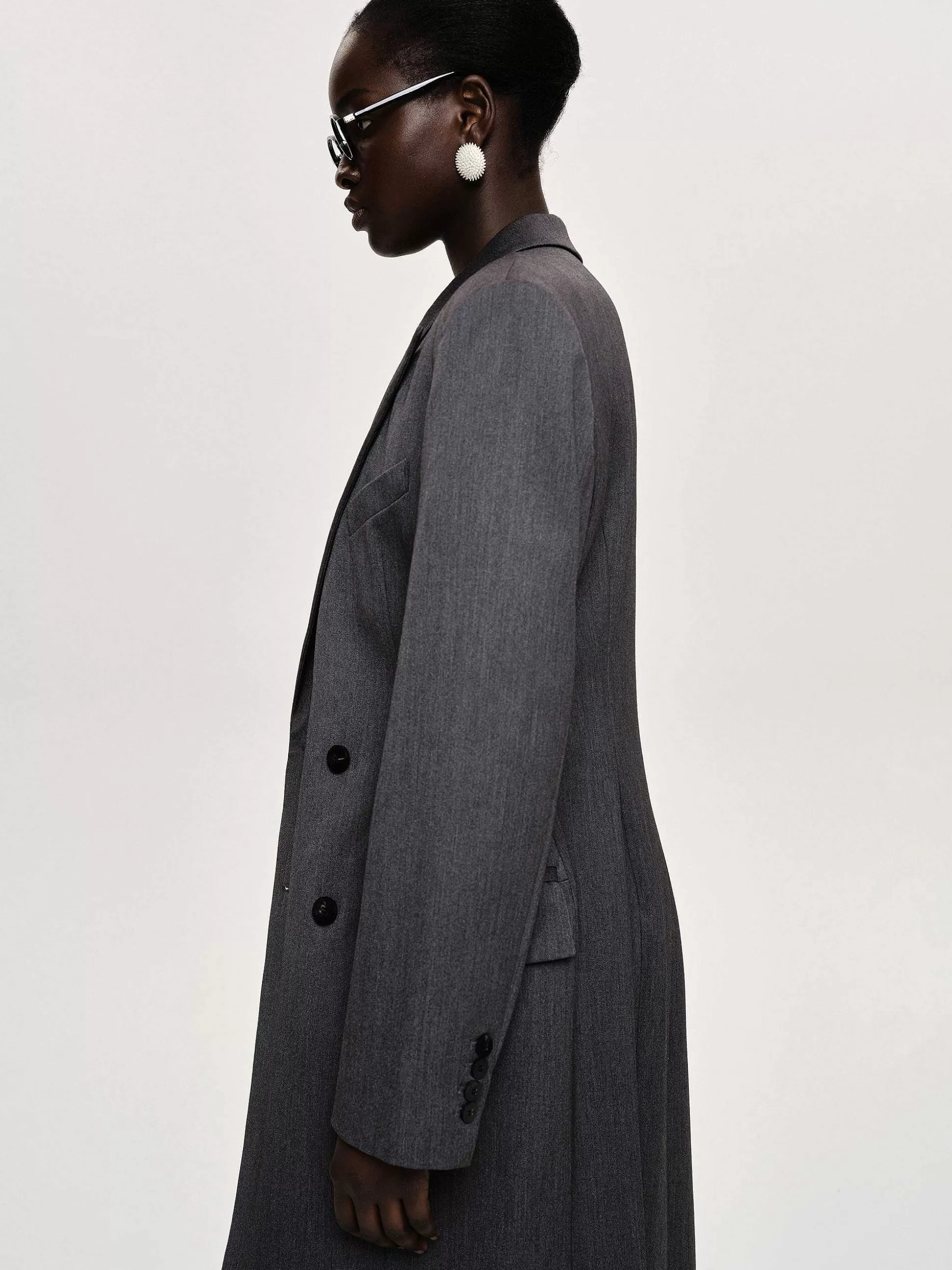 Source Unknown Manteau Long Sablier Delphina, Anthracite Online
