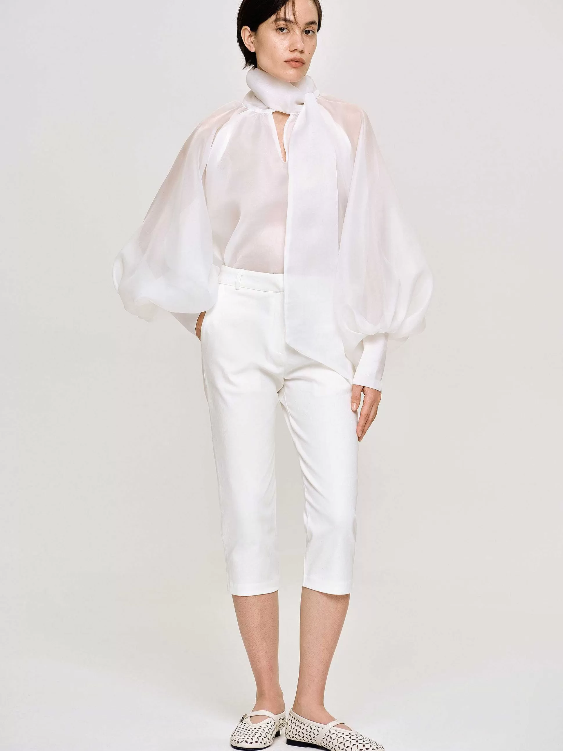 Source Unknown Pantalon Capri Slim, Blanc Online