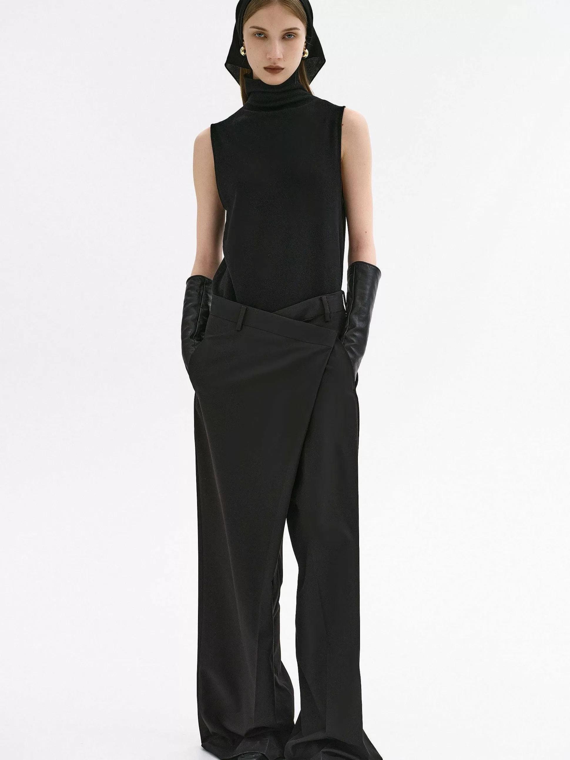 Source Unknown Pantalon Croise Rennert, Noir Cheap