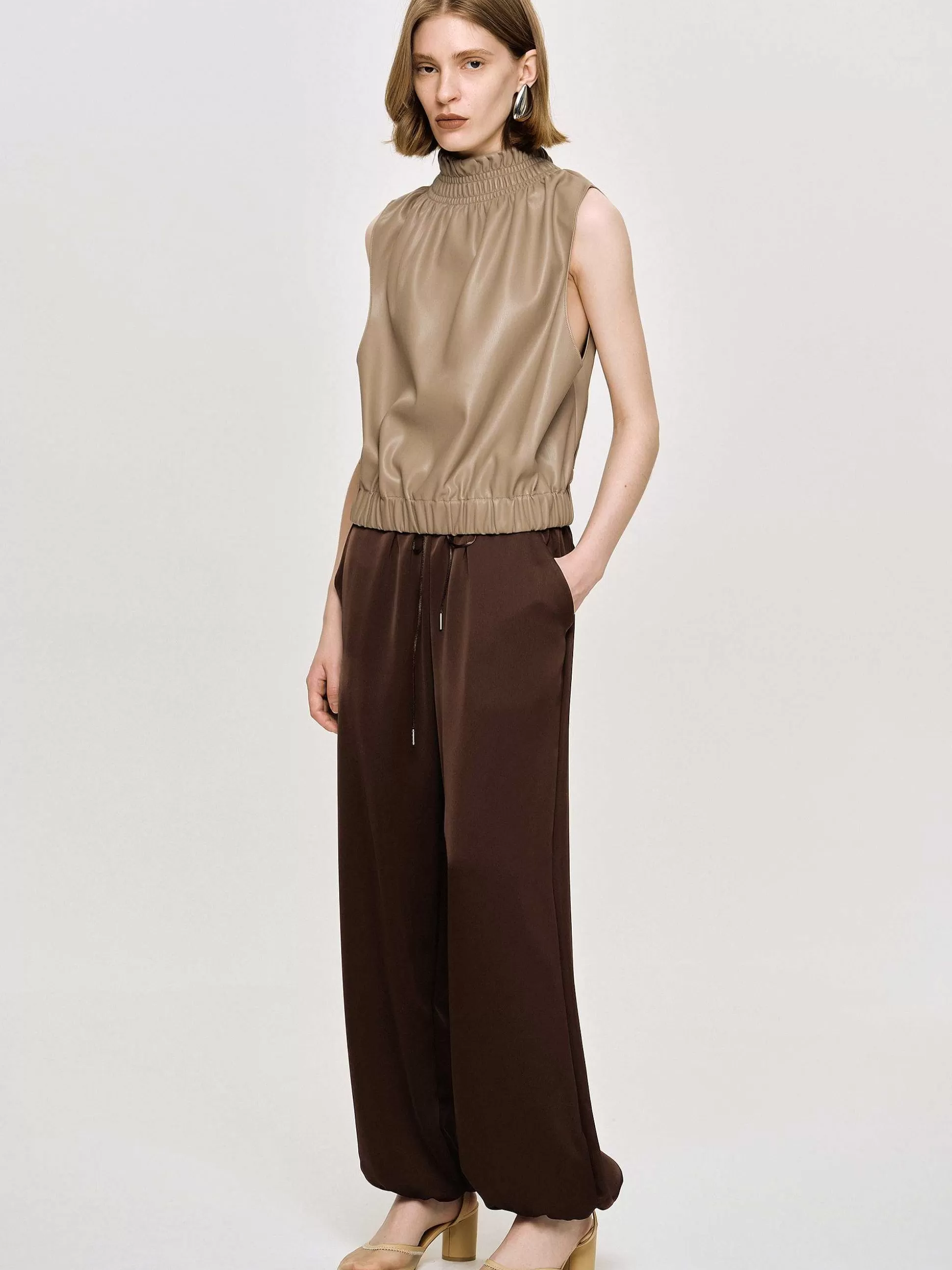 Source Unknown Pantalon De Jogging En Satin, Rouge Merlot Sale