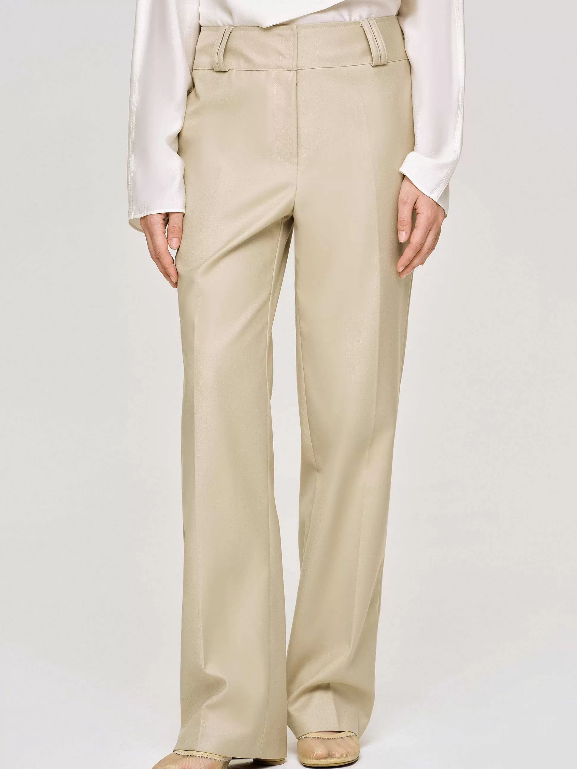 Source Unknown Pantalon Droit En Gabardine, Beige Store