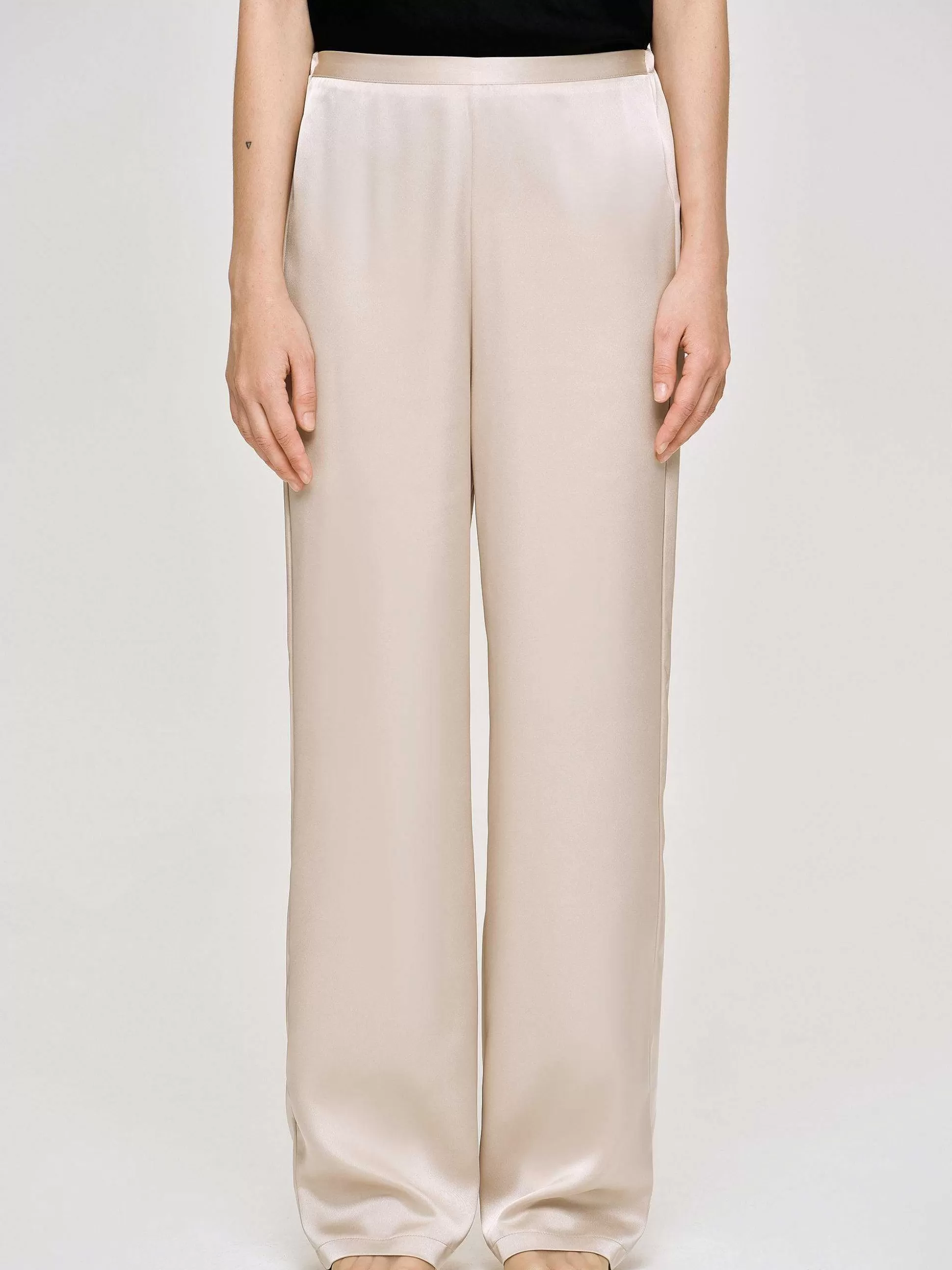 Source Unknown Pantalon En Crepe Satine, Champagne Cheap