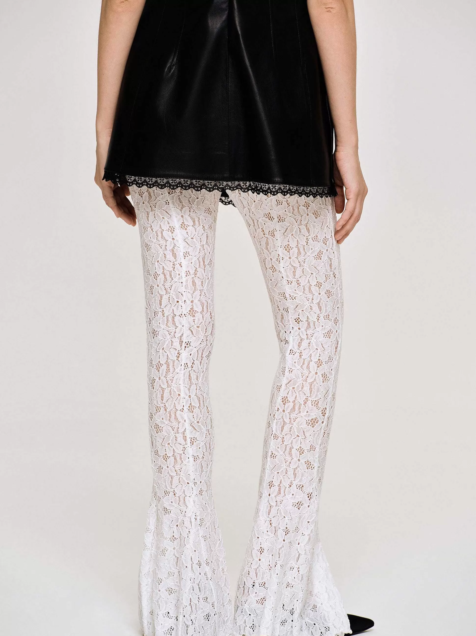 Source Unknown Pantalon En Dentelle Chantilly, Blanc Best Sale