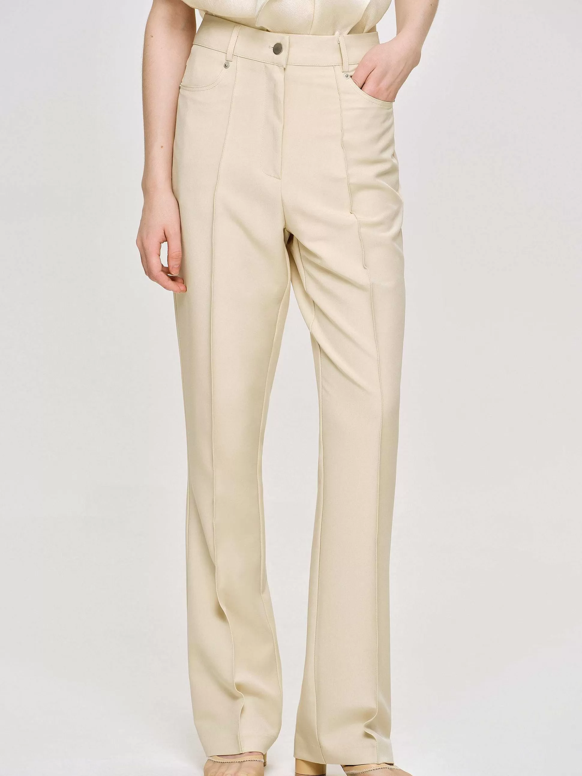 Source Unknown Pantalon Slim Froisse, Beurre Shop